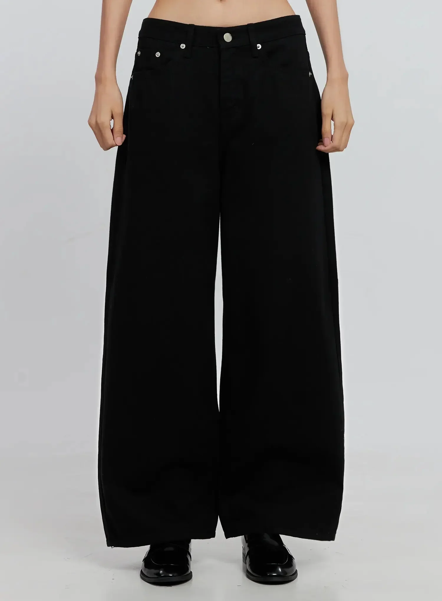 Casual Cotton Wide-Leg Trousers IS516 - Image 4