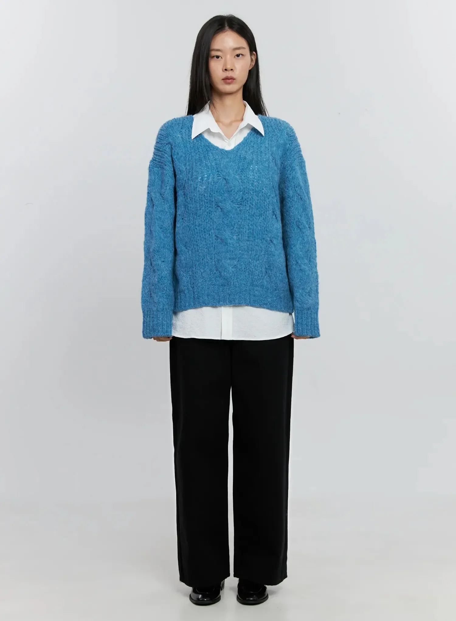 Casual Cotton Wide-Leg Trousers IS516 - Image 8
