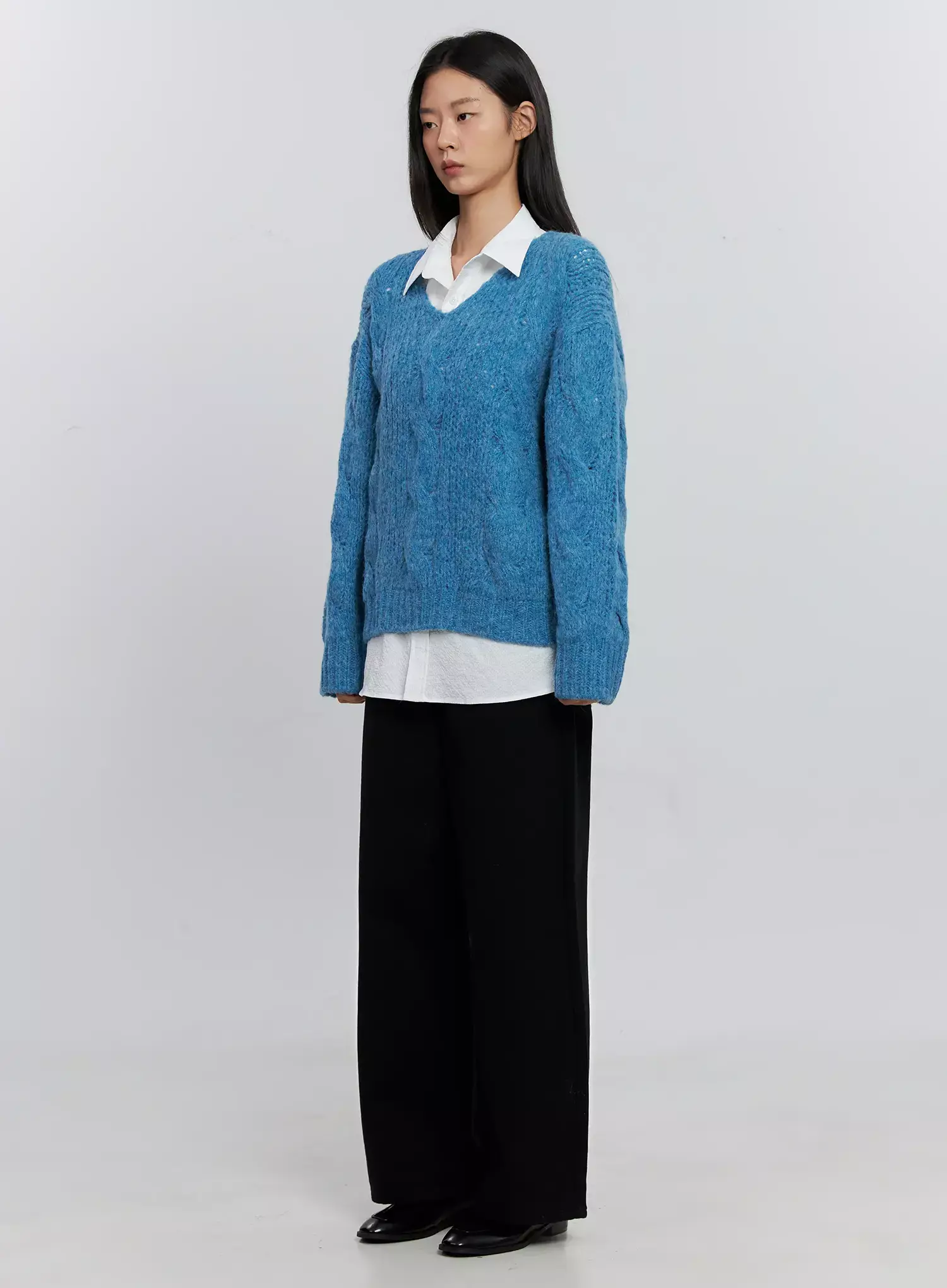 Casual Cotton Wide-Leg Trousers IS516 - Image 9