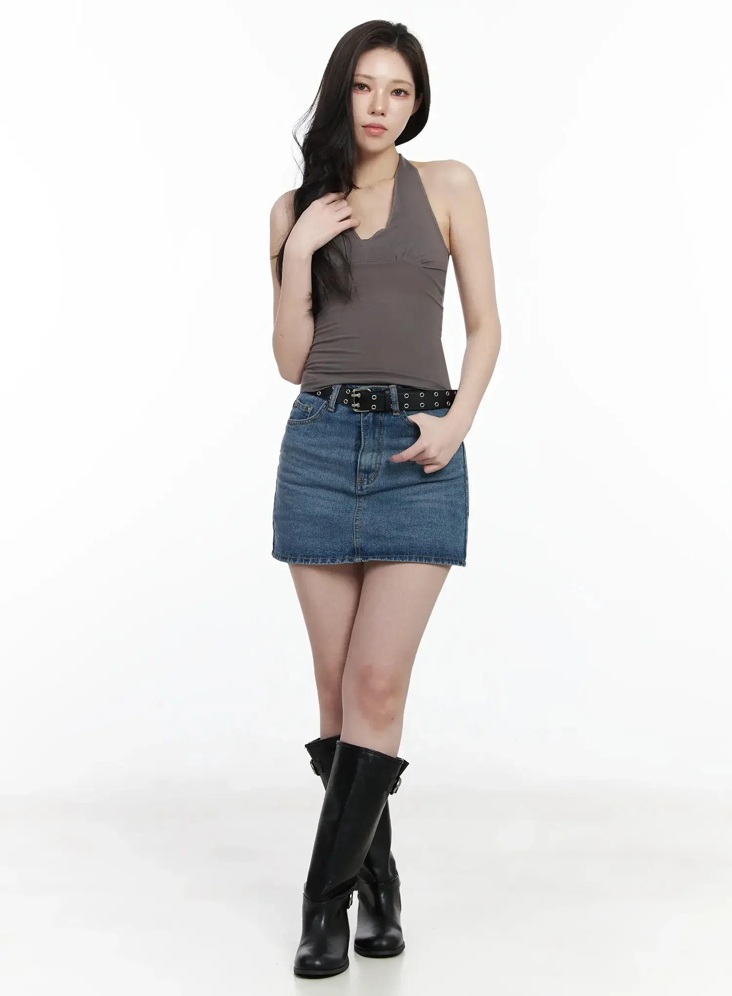 Casual Denim Mini Skirt IJ528 - Image 5