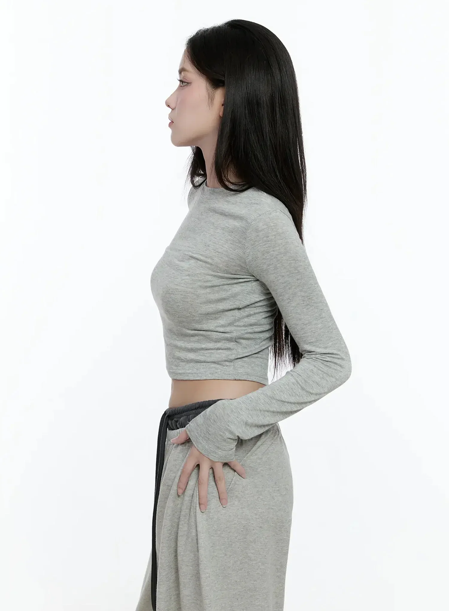 Casual Long Sleeve Crop Tee IO527 - Image 6