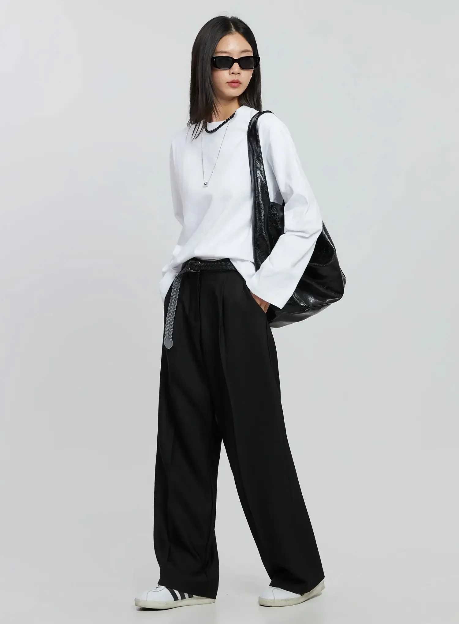 Casual Long Sleeve Oversized Tee IN507
