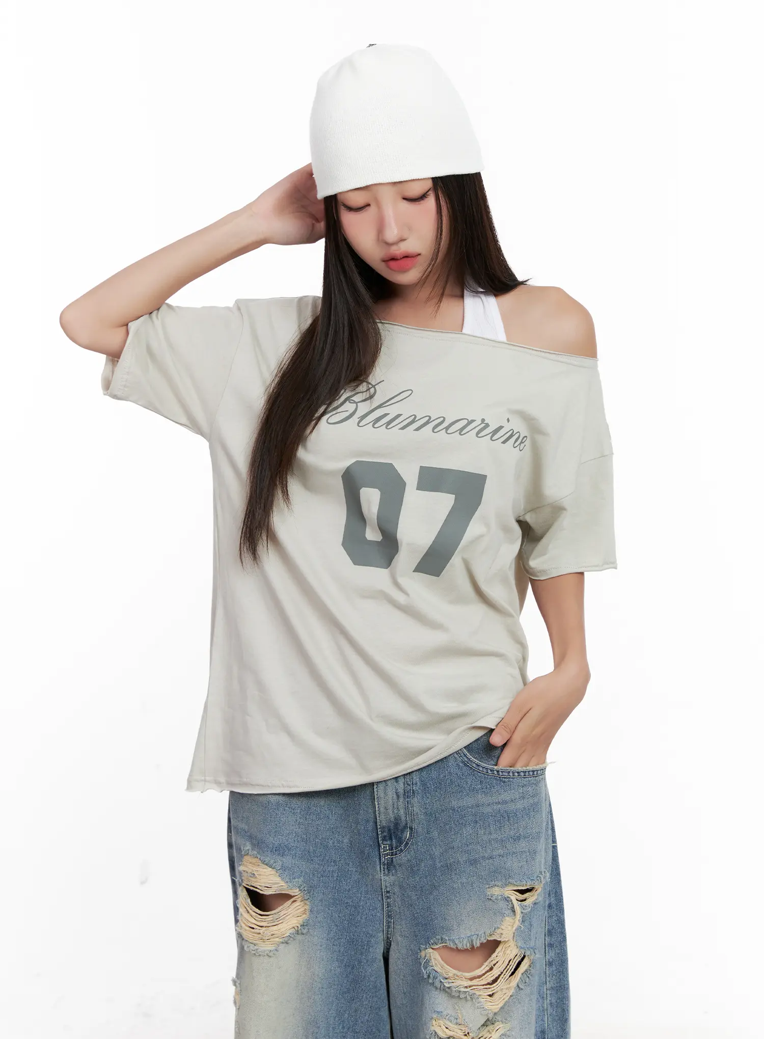 Casual Off-Shoulder Graphic Tee CL518 - Image 13