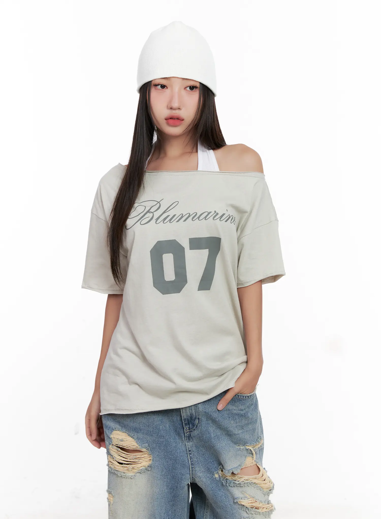 Casual Off-Shoulder Graphic Tee CL518 - Image 7