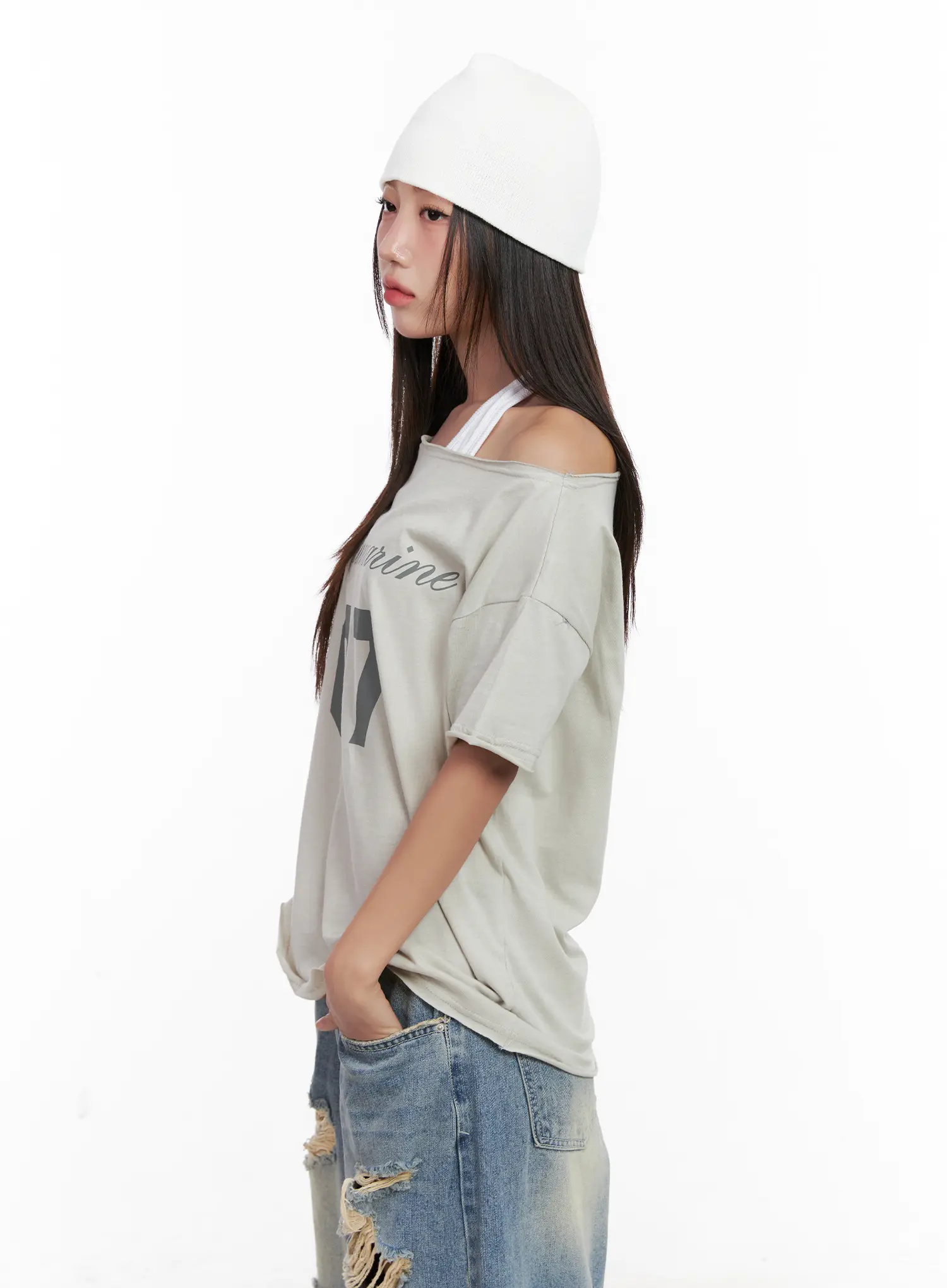 Casual Off-Shoulder Graphic Tee CL518 - Image 8