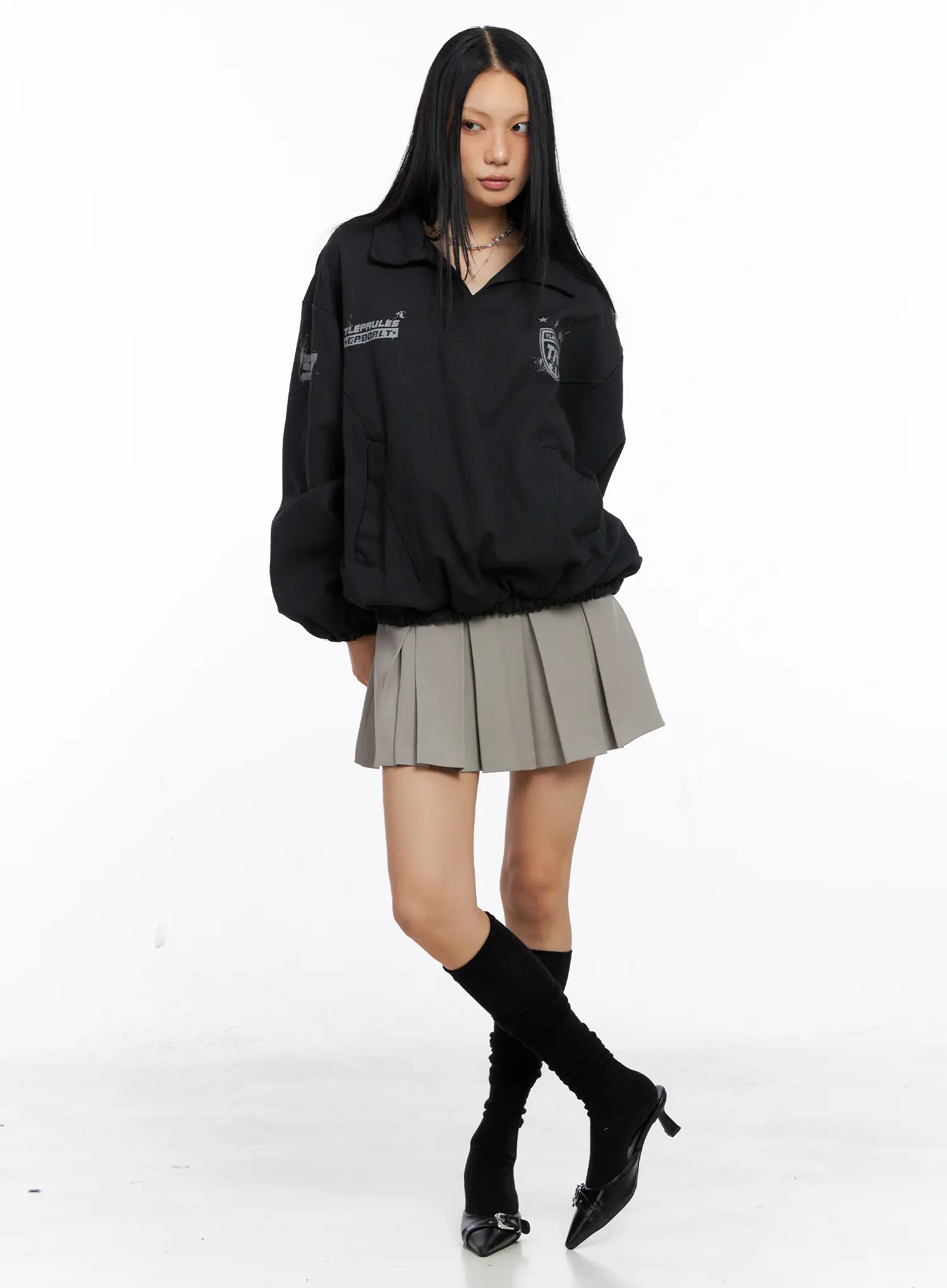 Casual Oversized Graphic Banding Sweatshirt CS509 - Image 3