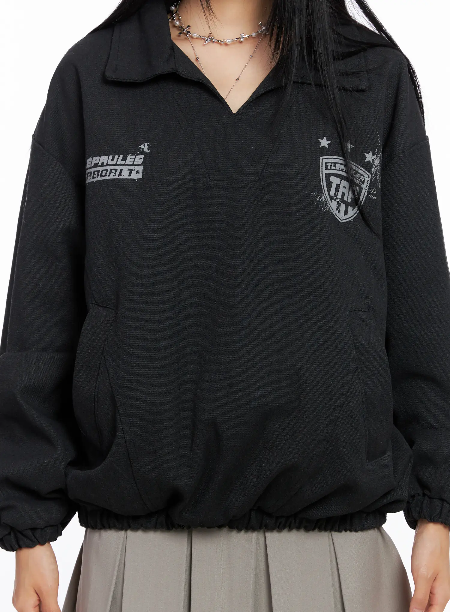 Casual Oversized Graphic Banding Sweatshirt CS509 - Image 9