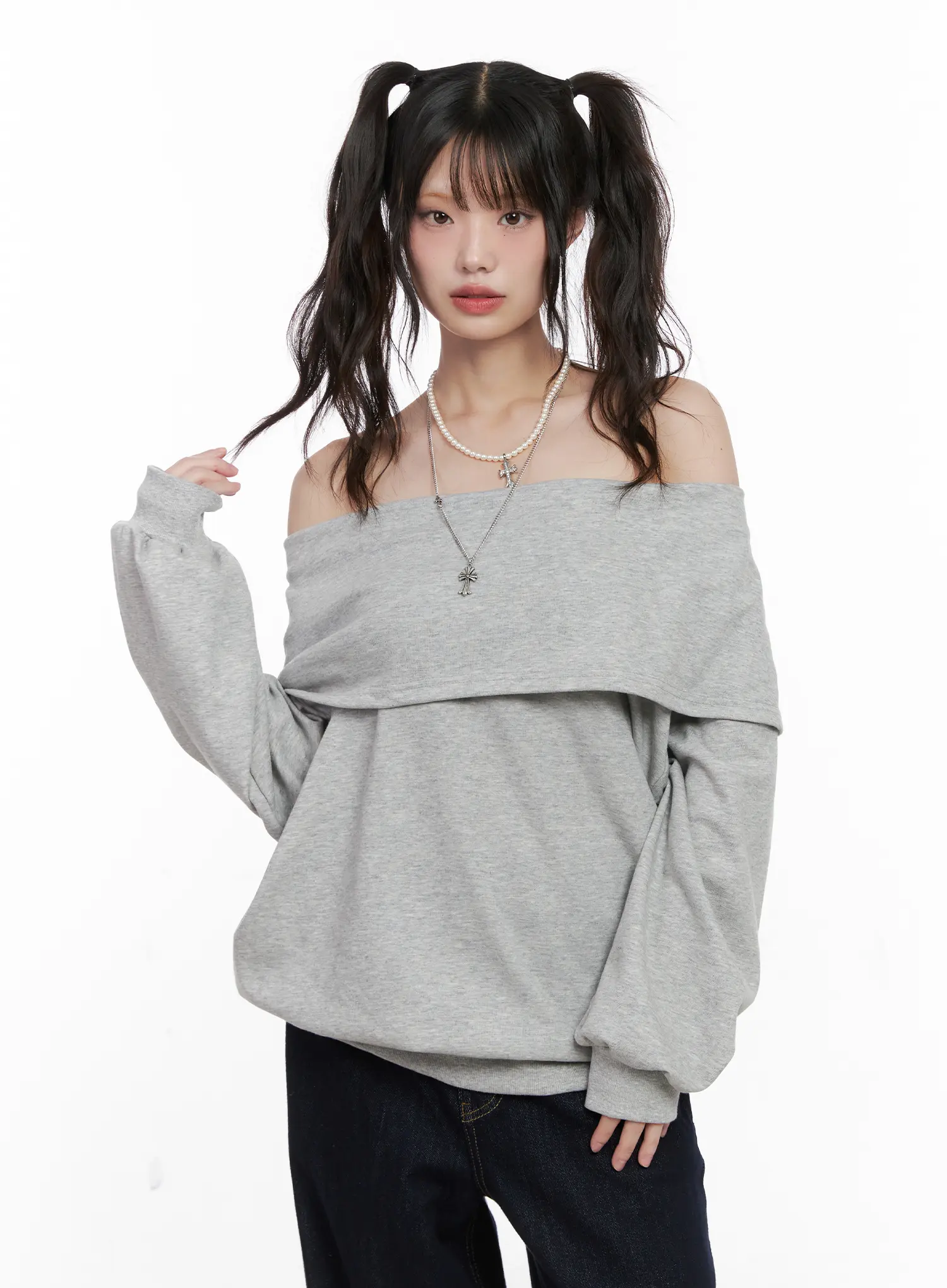 Casual Oversized Off-Shoulder Sweatshirt CN510 - Image 2