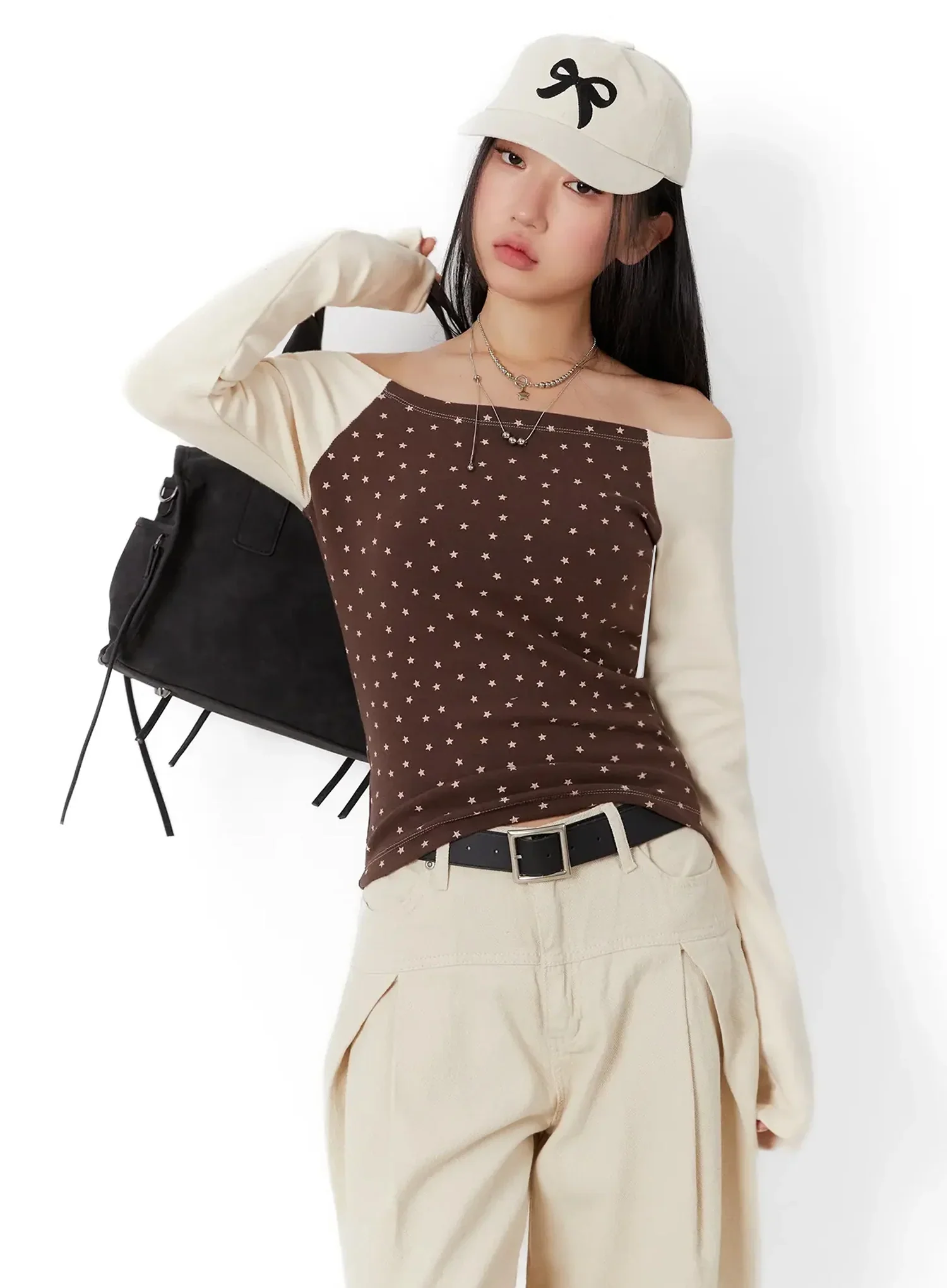 Casual Patterned Off-Shoulder Top ID526