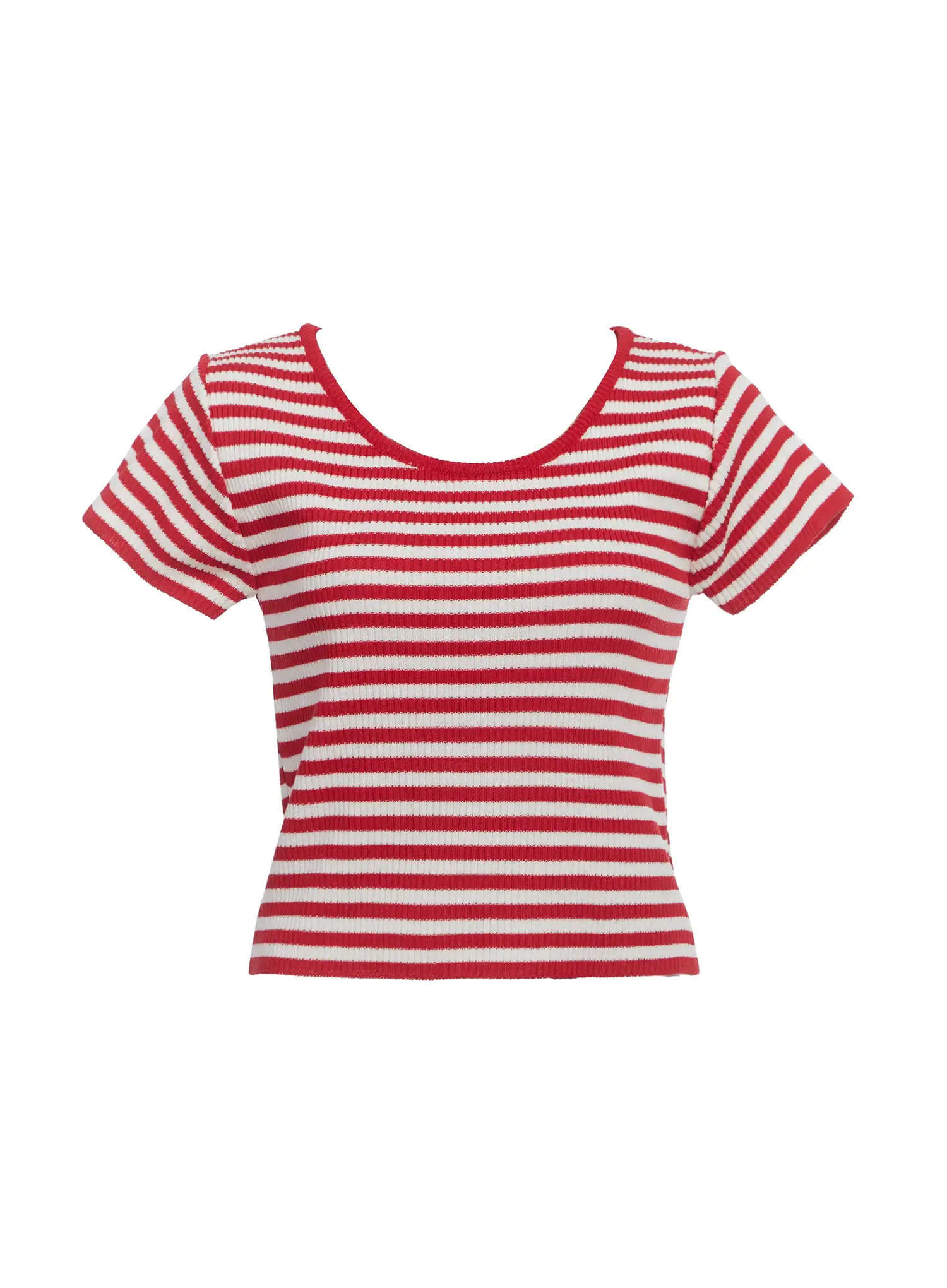 Casual Striped Knit T-Shirt IC503 - Image 4