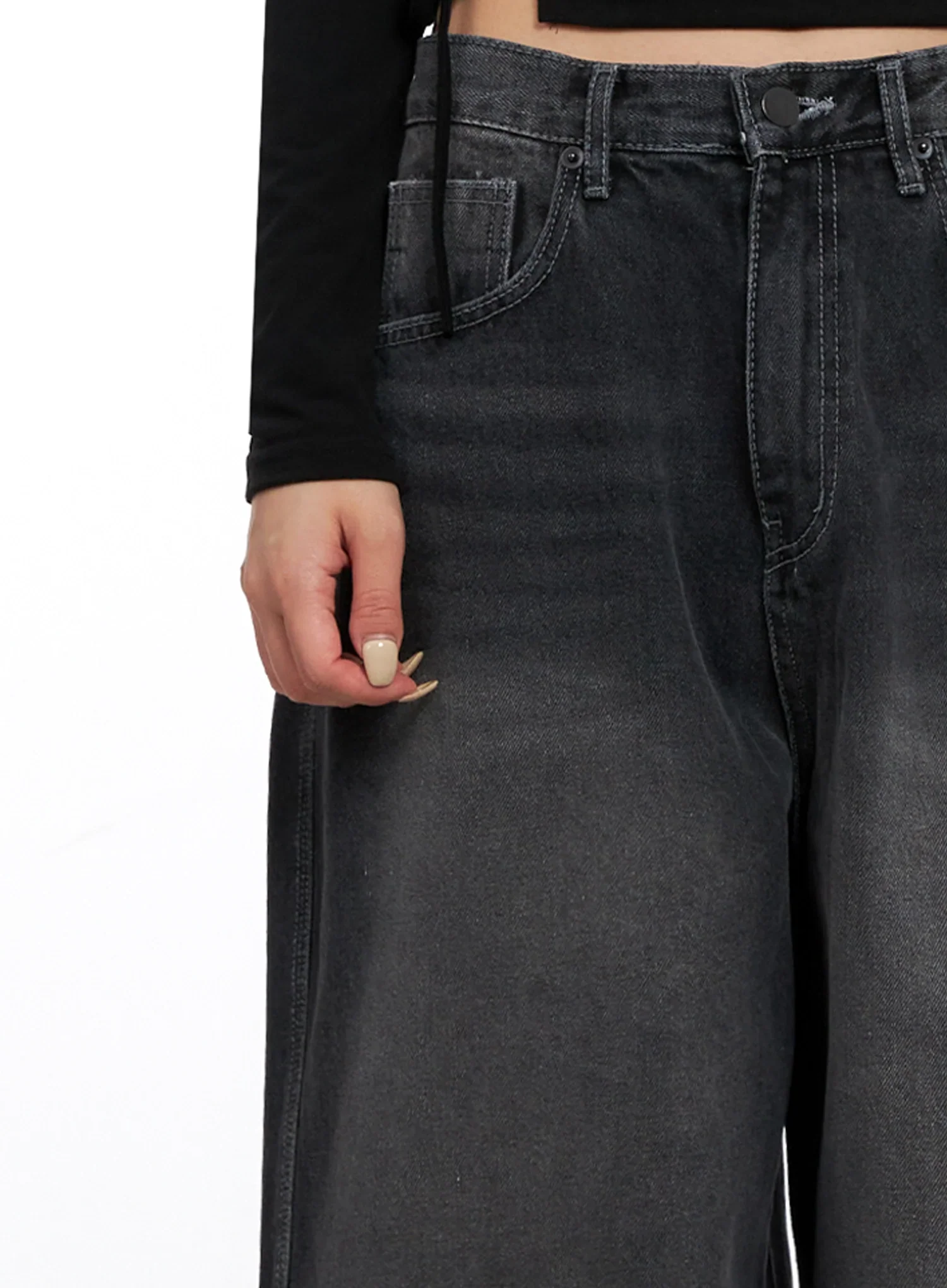 Casual Wide-Leg Baggy Jeans IS515 - Image 3