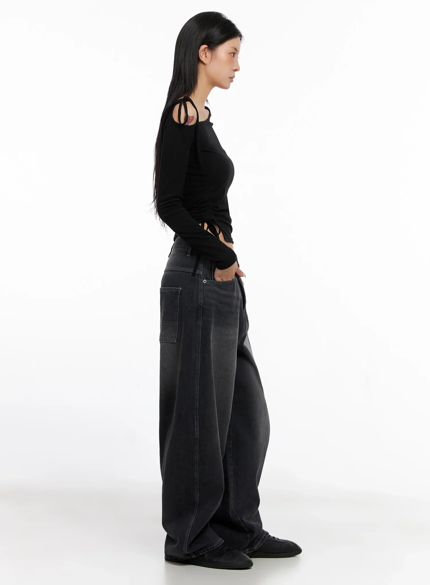 Casual Wide-Leg Baggy Jeans IS515 - Image 6