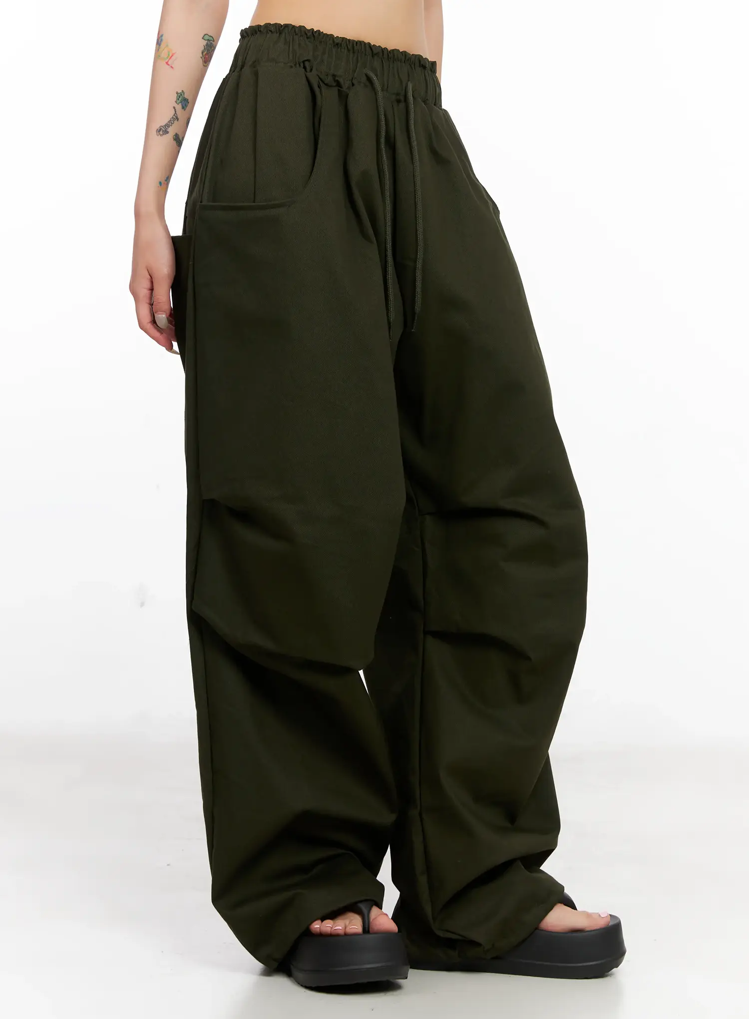 Casual Wide-Leg Pintuck Cotton Pants CL525 - Image 5