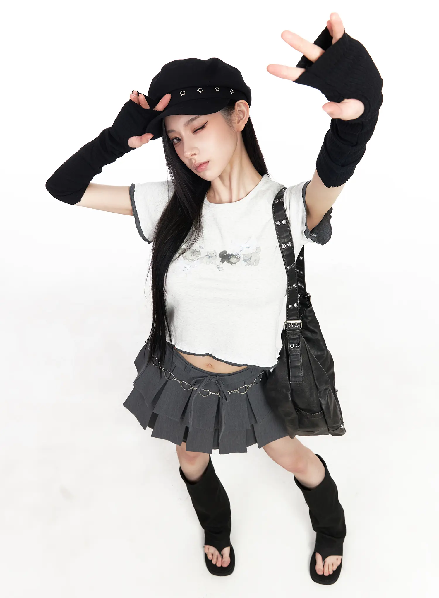 Cats and Bows Crop Baby Tee CM518