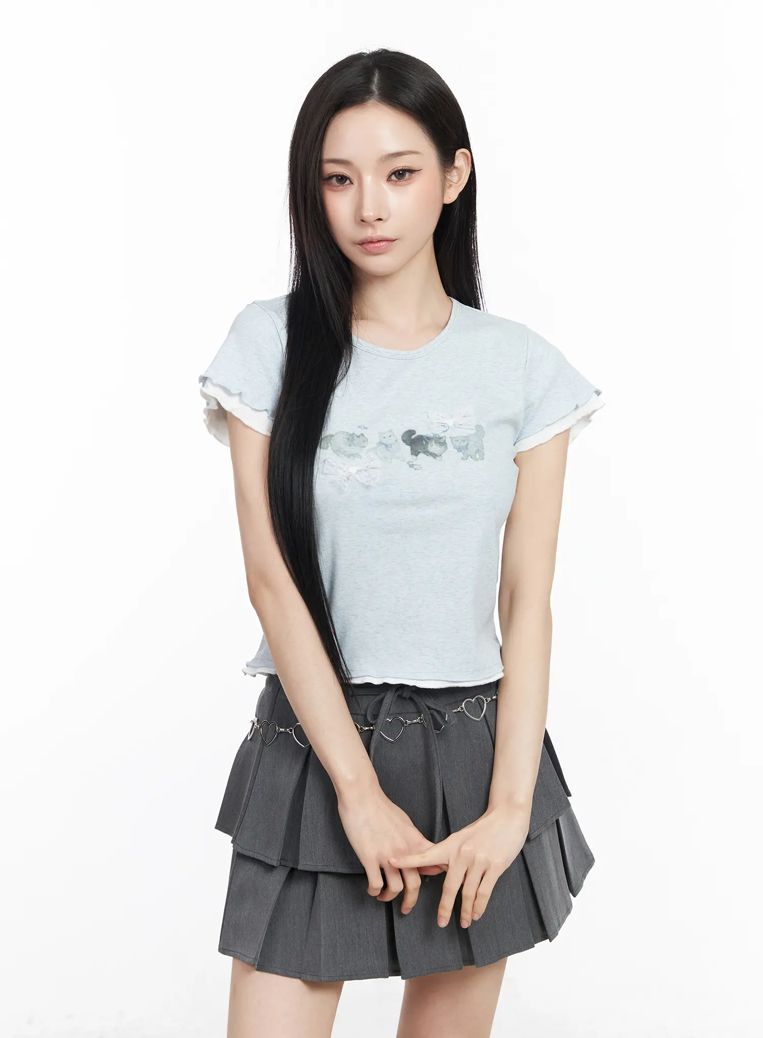 Cats and Bows Crop Baby Tee CM518 - Image 10