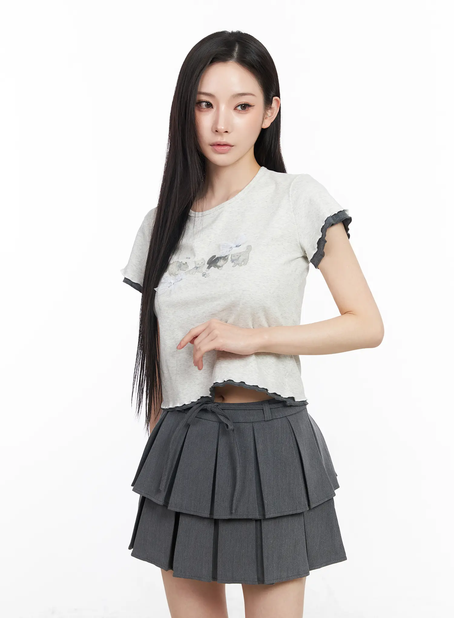 Cats and Bows Crop Baby Tee CM518 - Image 9