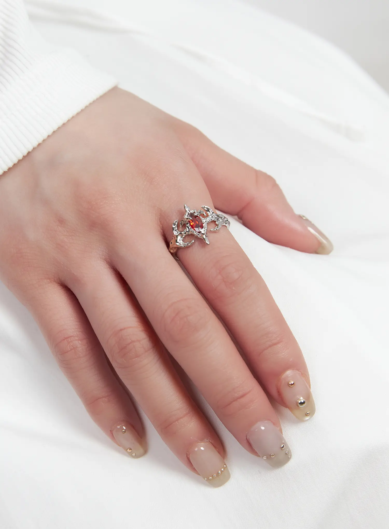 Centered Red Cubic Ring CF525 - Image 4