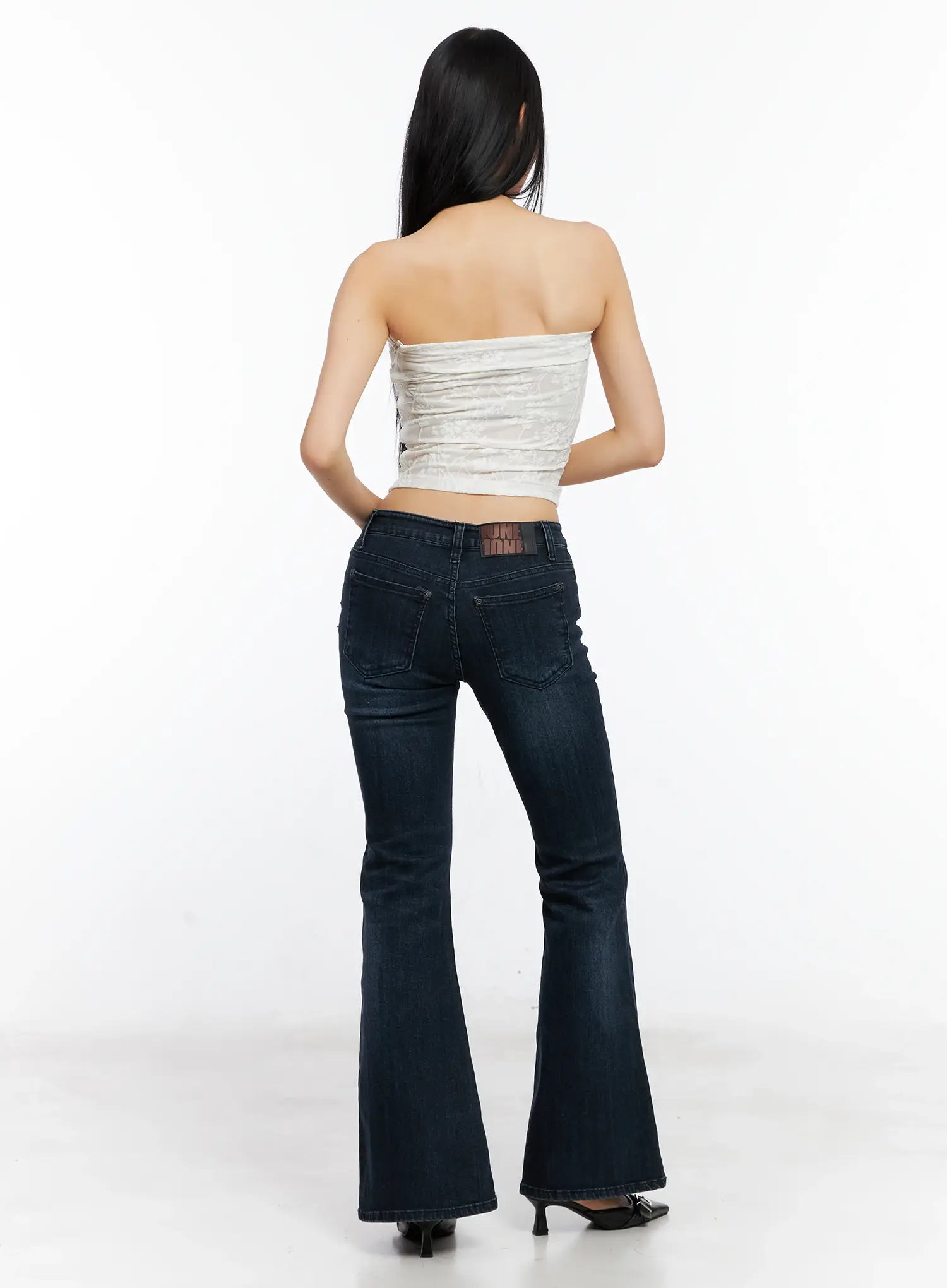 Chaerin Washed Flare Denim Jeans CL529 - Image 6