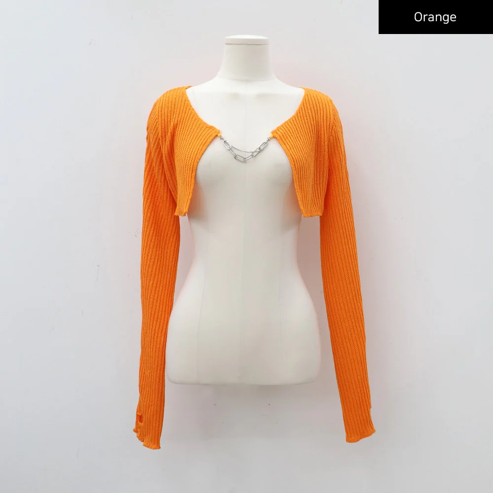 Chain Tied Crop Cardigan CM6 - Image 21