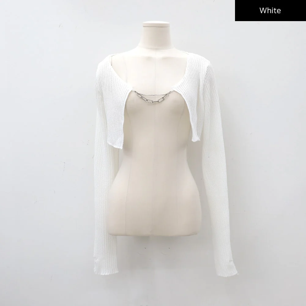 Chain Tied Crop Cardigan CM6 - Image 24