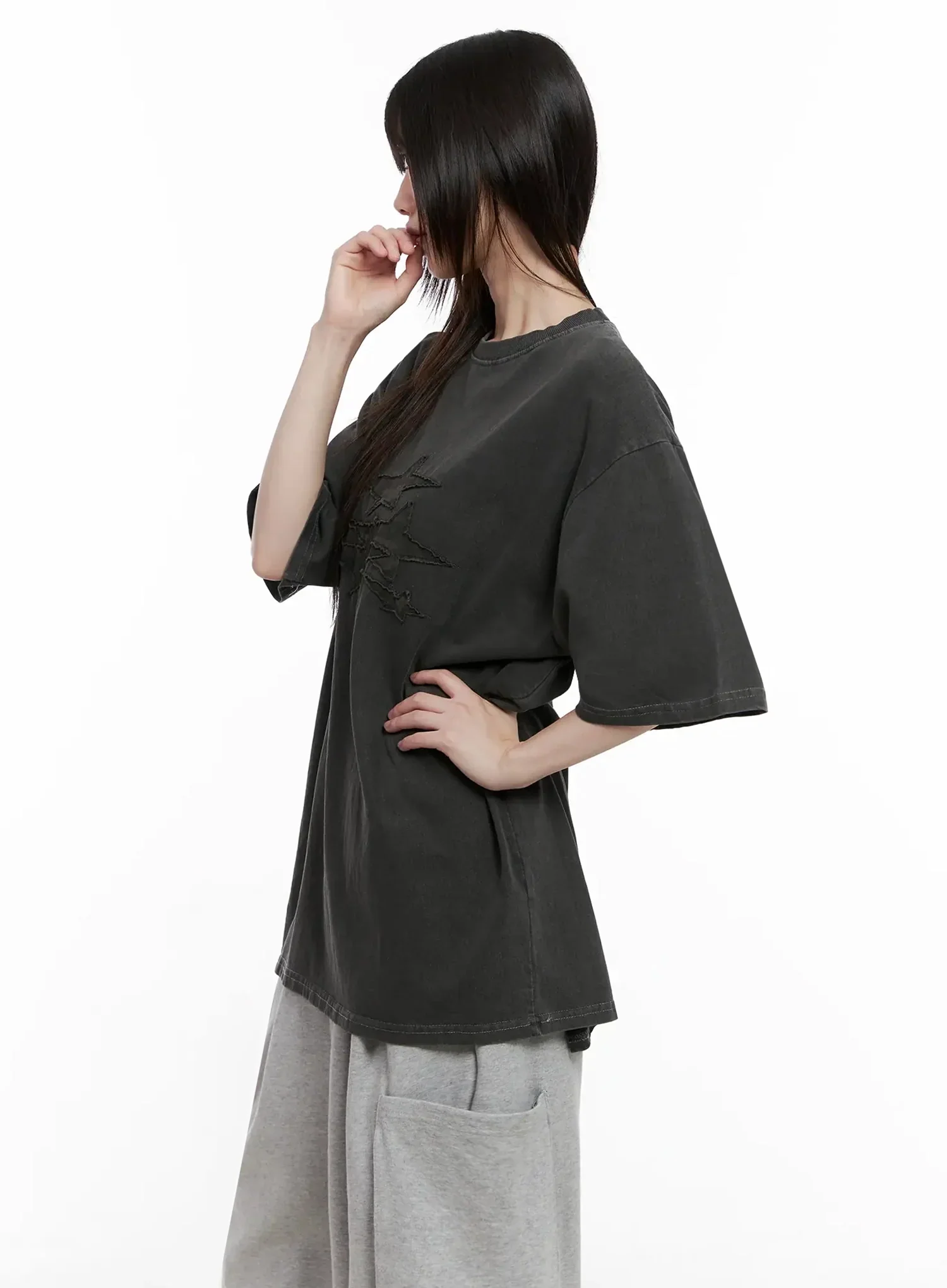 Charcoal Graphic T-Shirt IL531 - Image 9