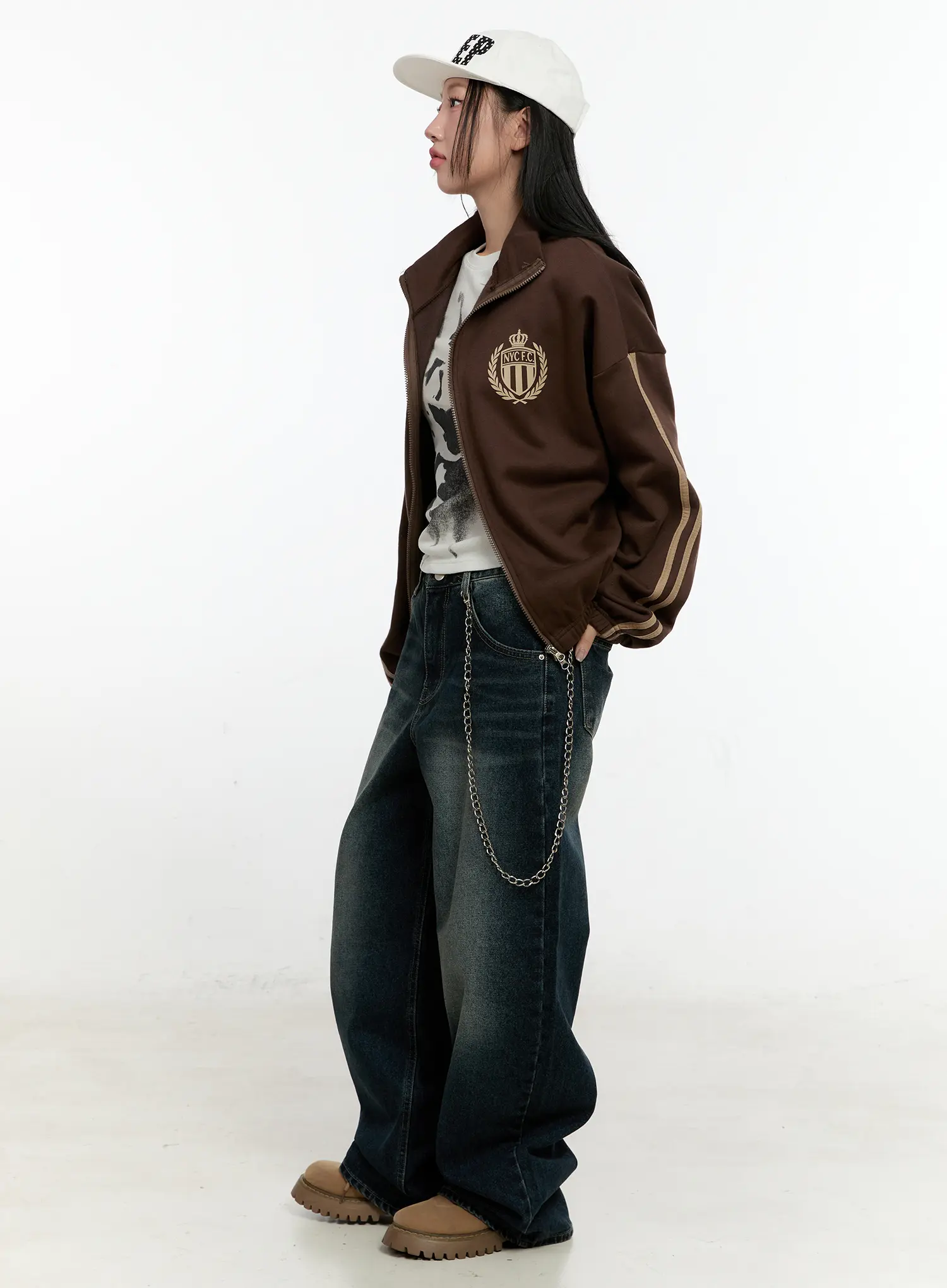 Charli Vintage Washed Wide Leg Jeans CN505 - Image 3