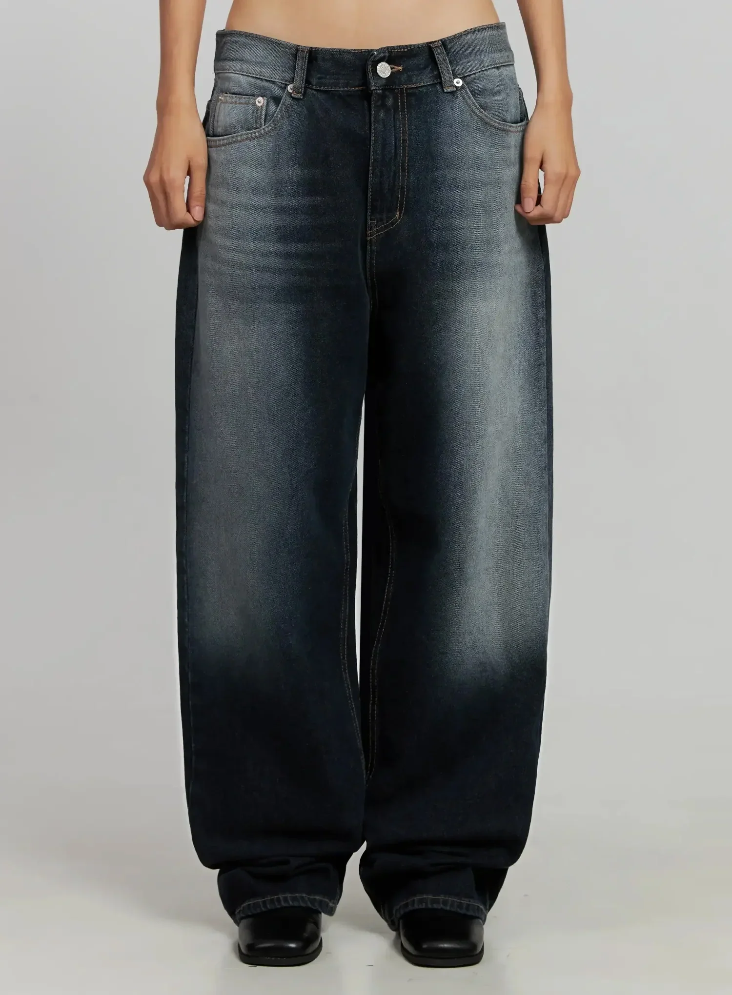 Chaya Washed Wide Jeans IJ505
