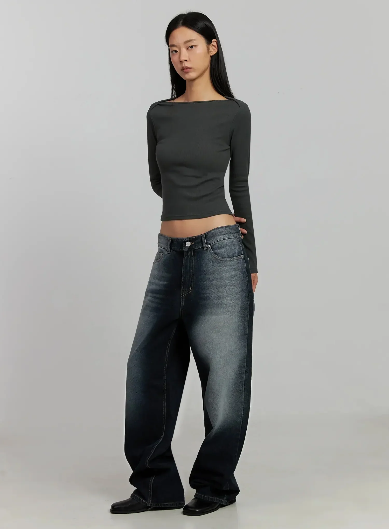 Chaya Washed Wide Jeans IJ505 - Image 3