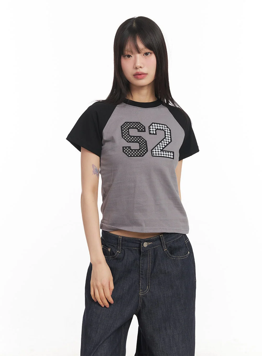 Check Embroidered Crop Top CA522 - Image 11