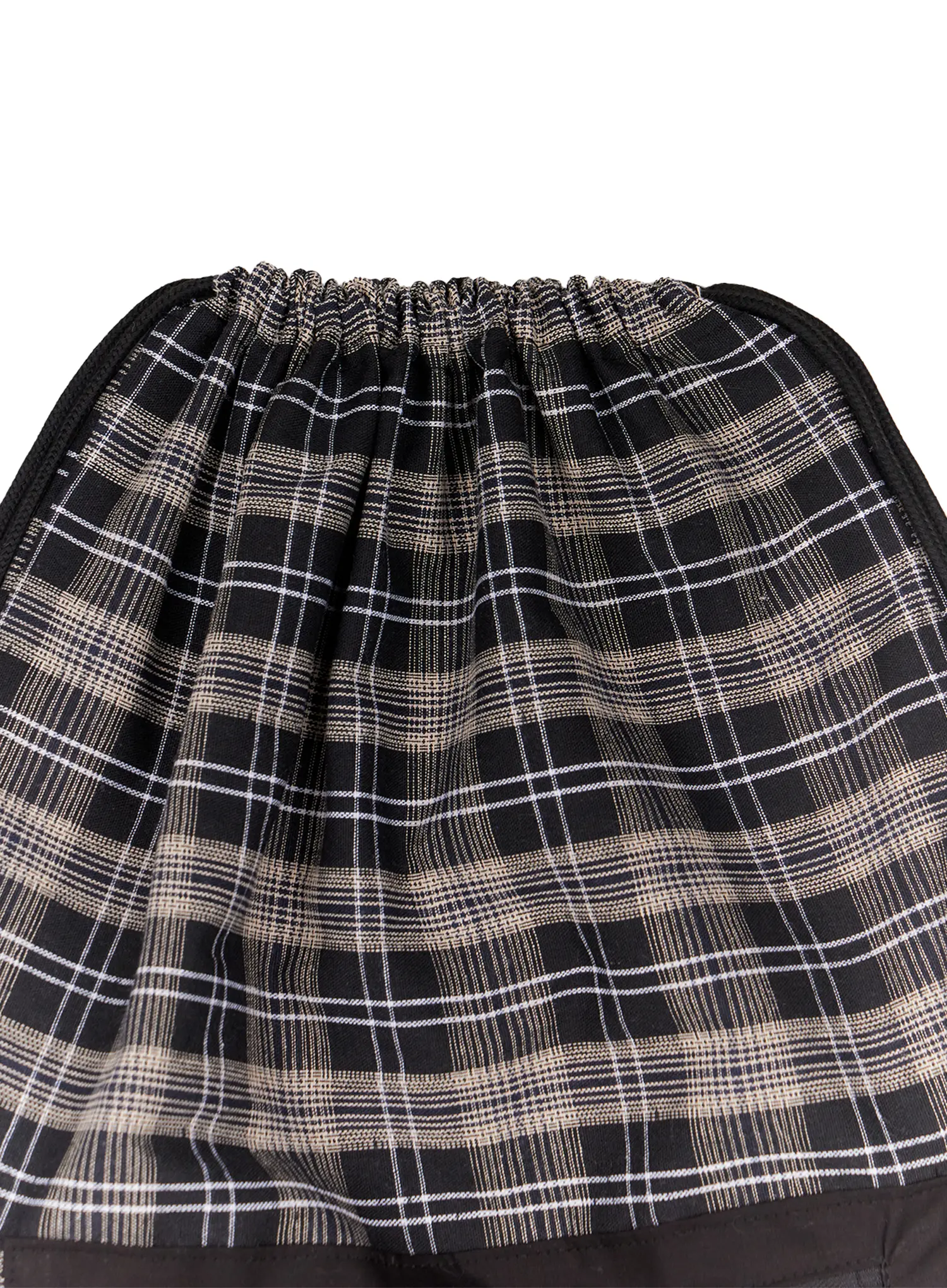 Checkered Cotton Drawstring Backpack CO521 - Image 10