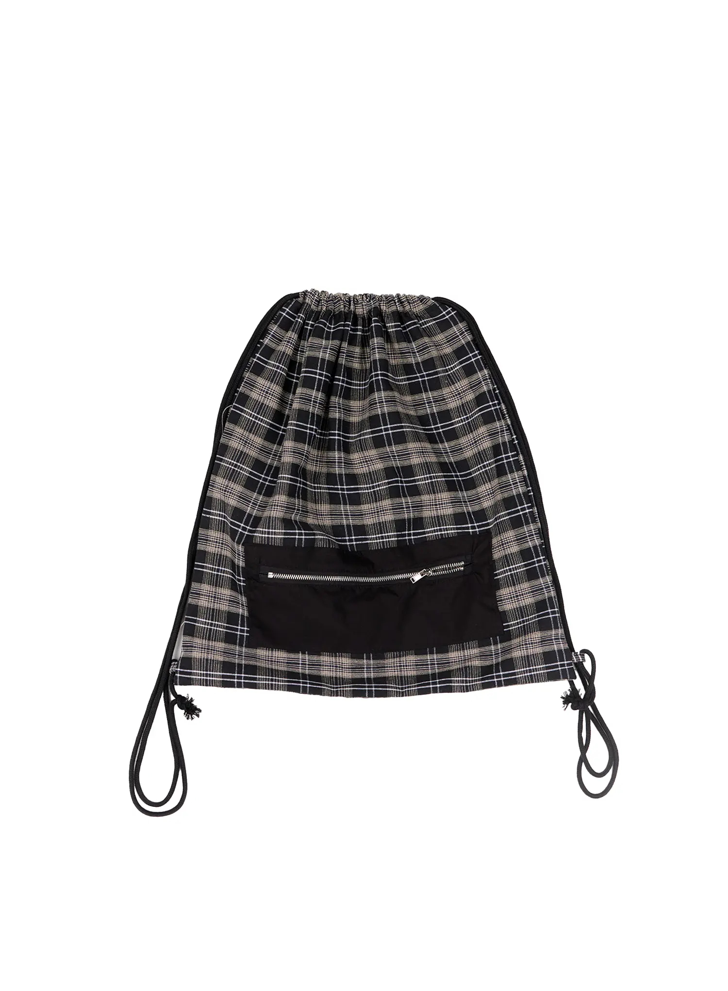 Checkered Cotton Drawstring Backpack CO521 - Image 11