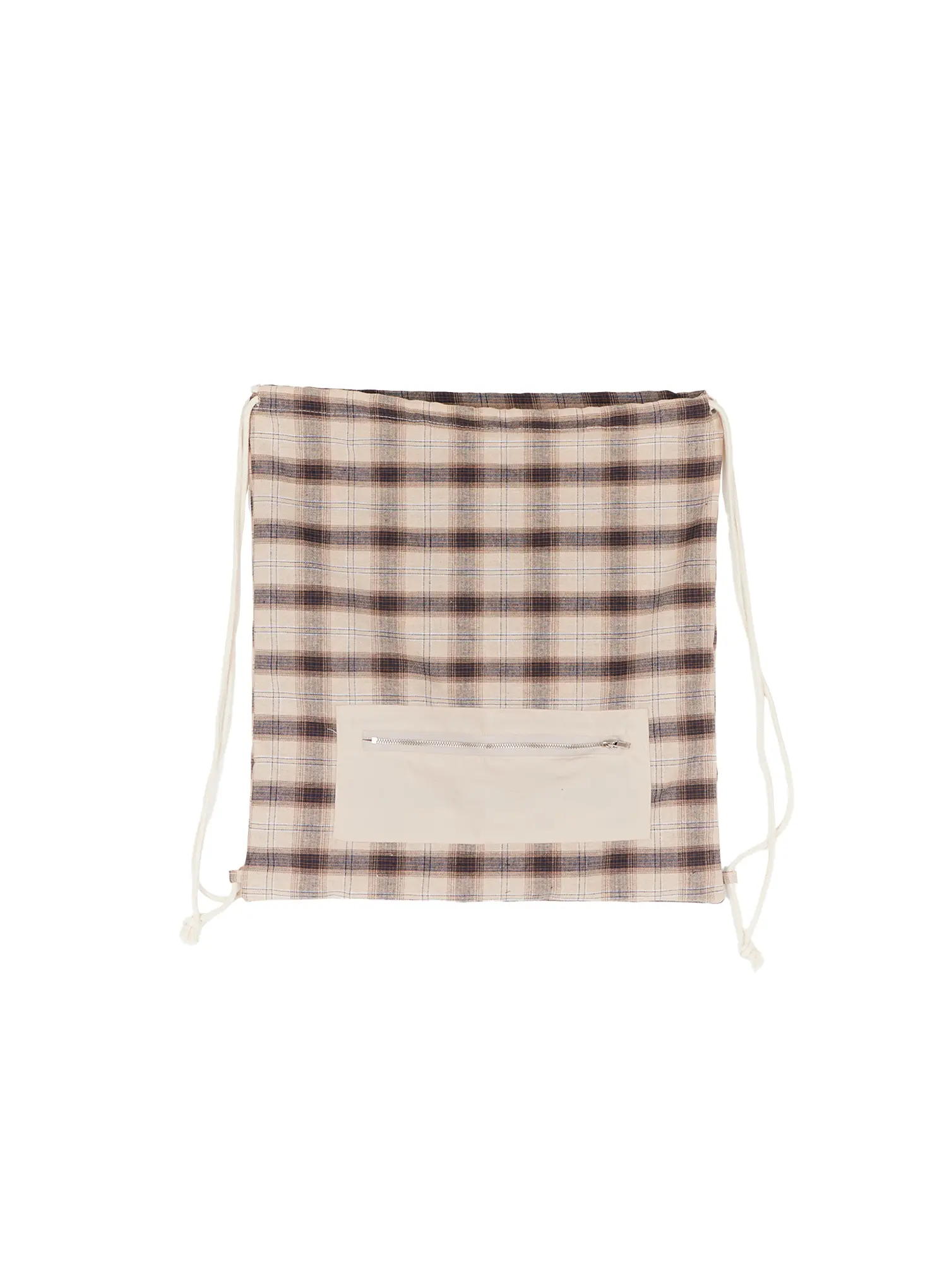 Checkered Cotton Drawstring Backpack CO521 - Image 6