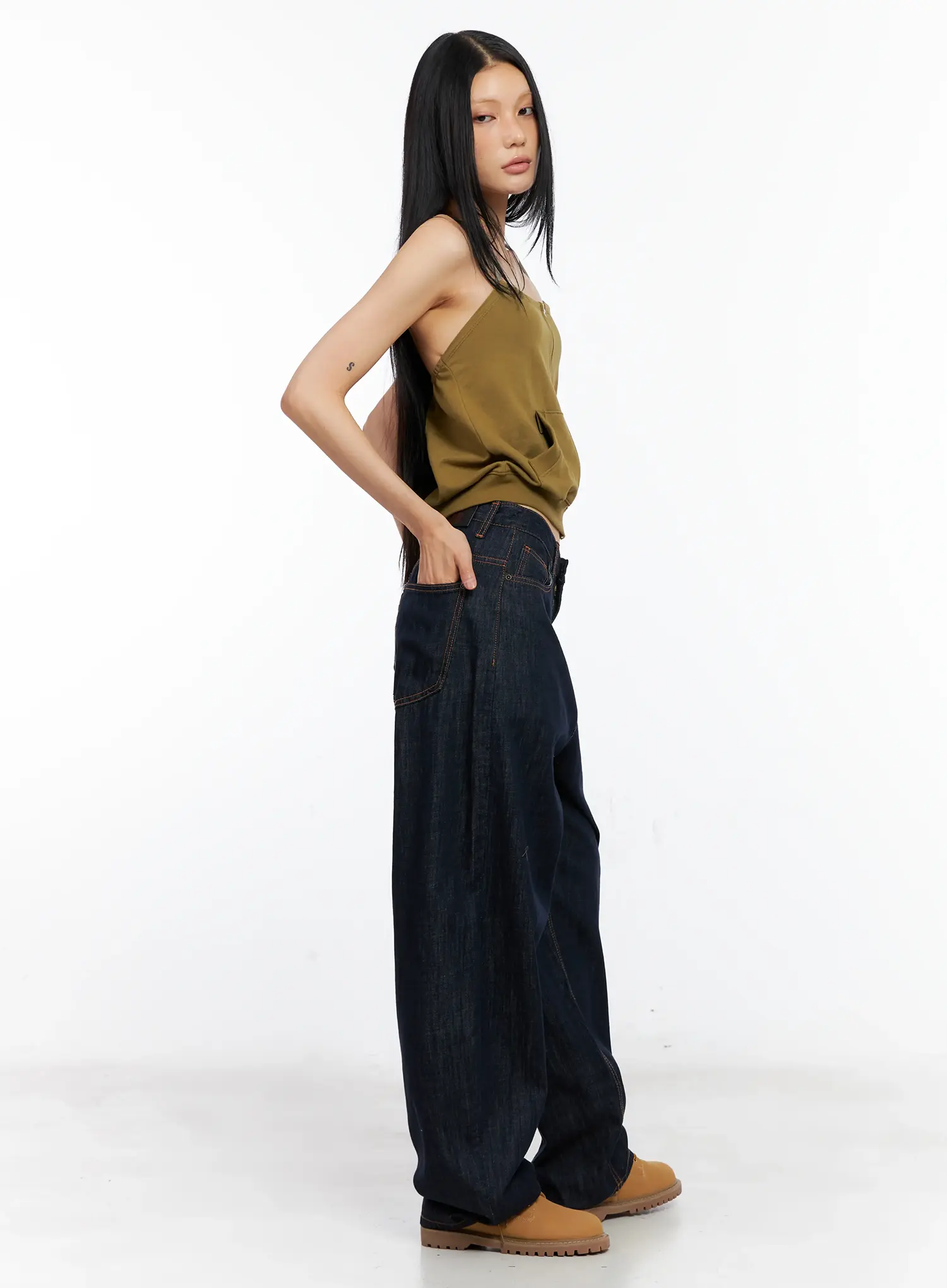 Cherry No-Fade Wide-Leg Denim Jeans CL529 - Image 3