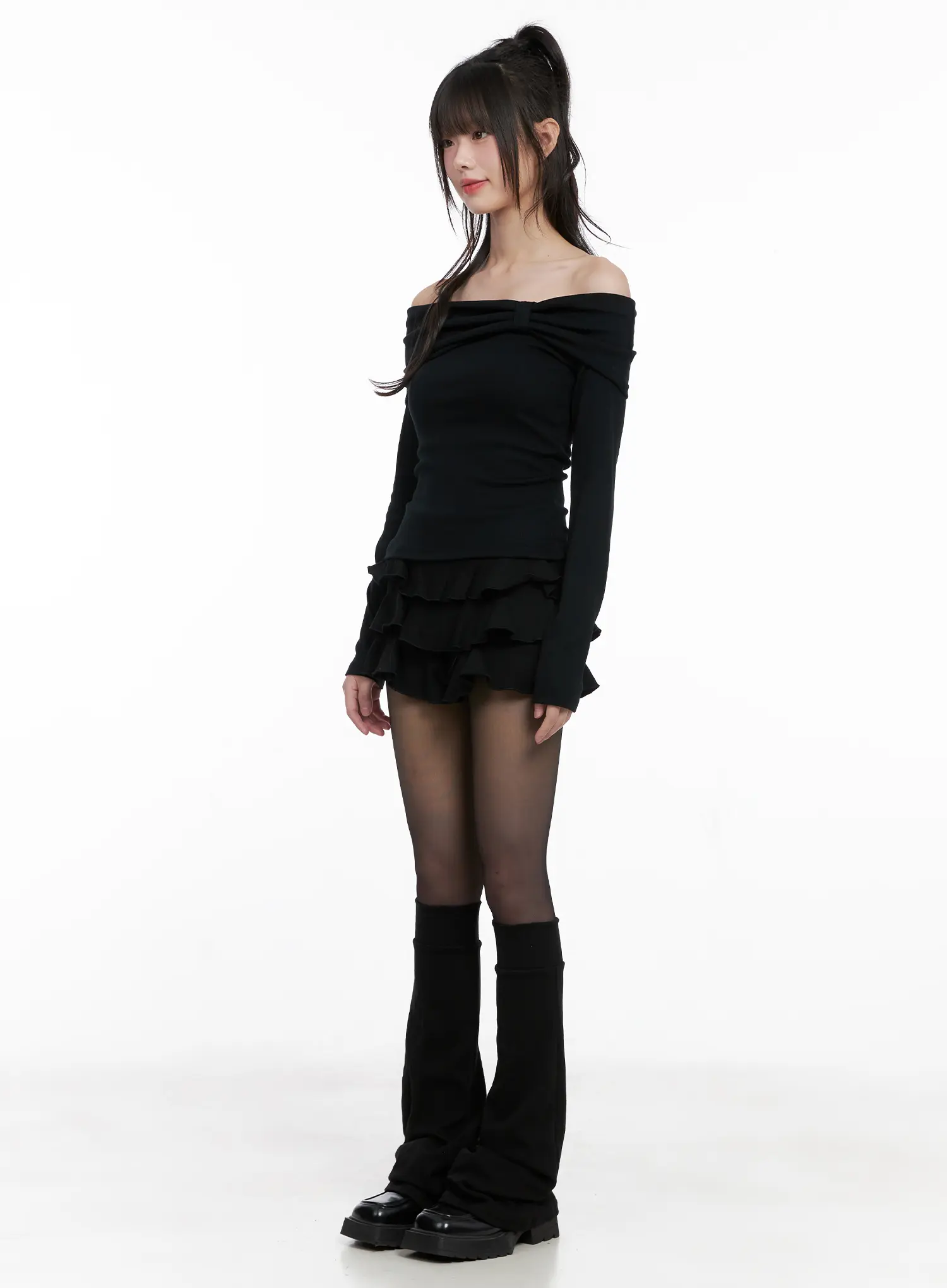Chic Black Bootcut Leg Warmers CG515 - Image 2