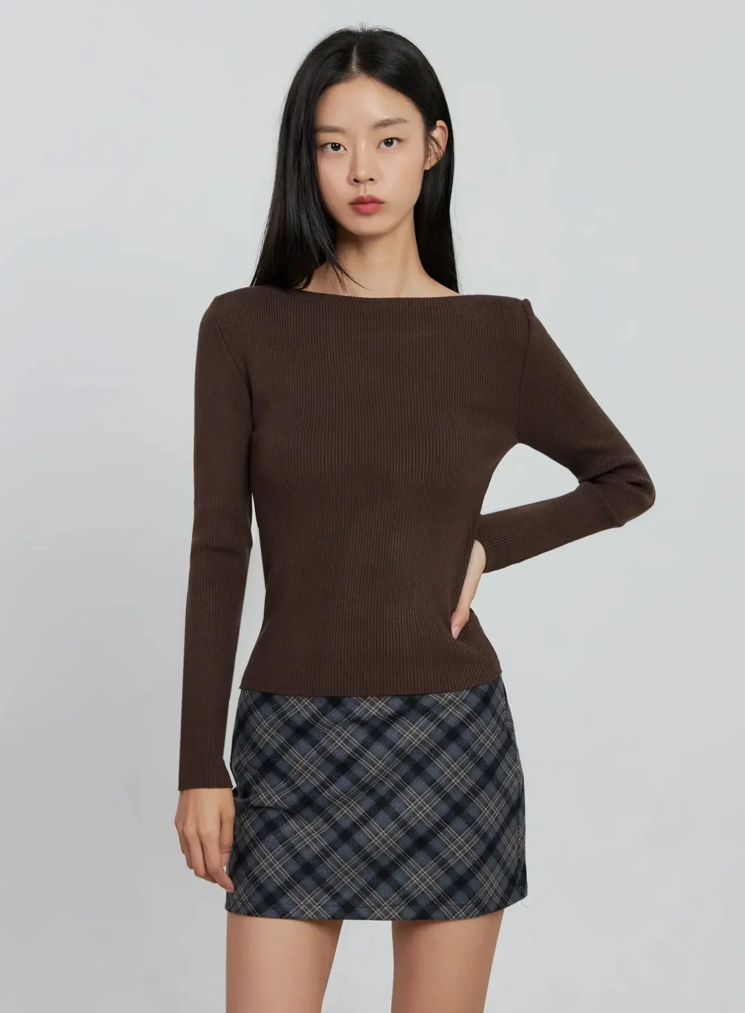 Chic Boat Neck Sweater IN507 - Image 9