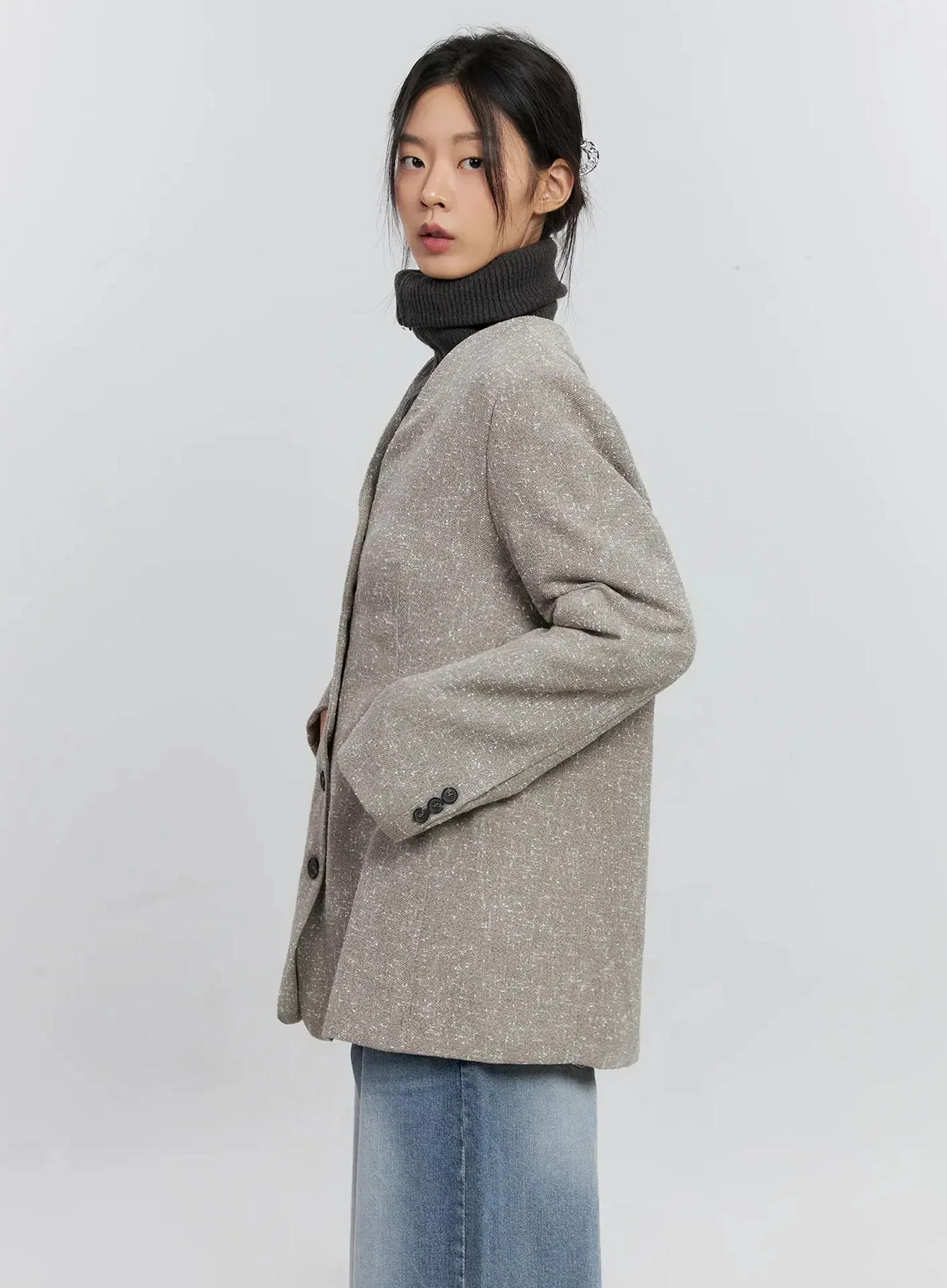 Chic Button-Up Jacket IS515 - Image 10