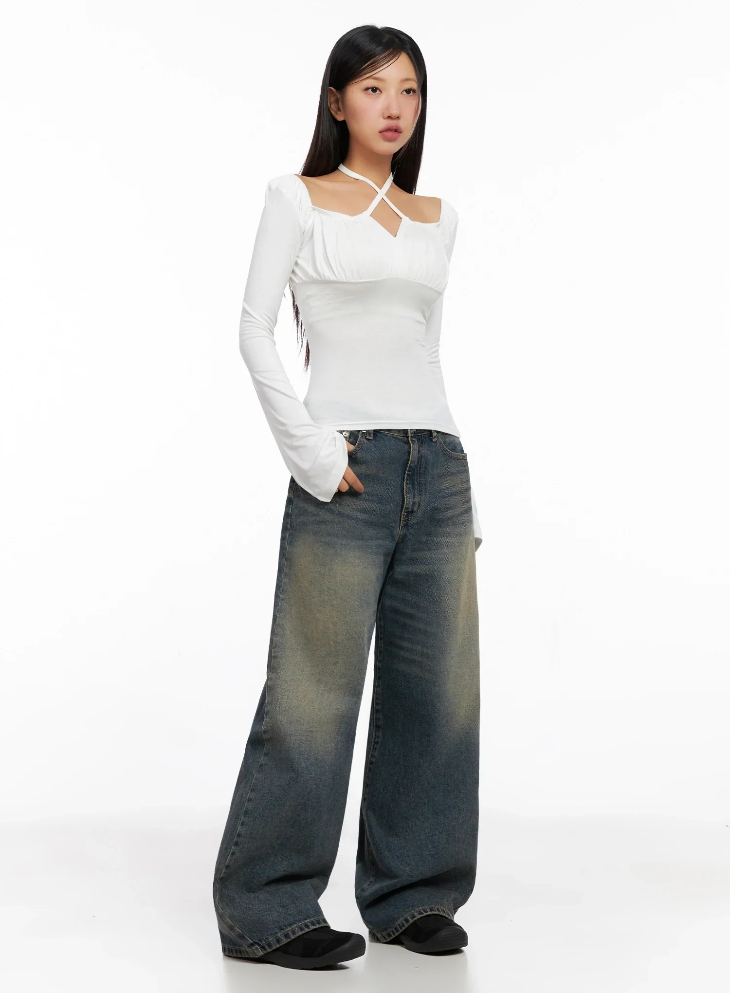 Chic Cross Strap Long Sleeve Tee IG528 - Image 8