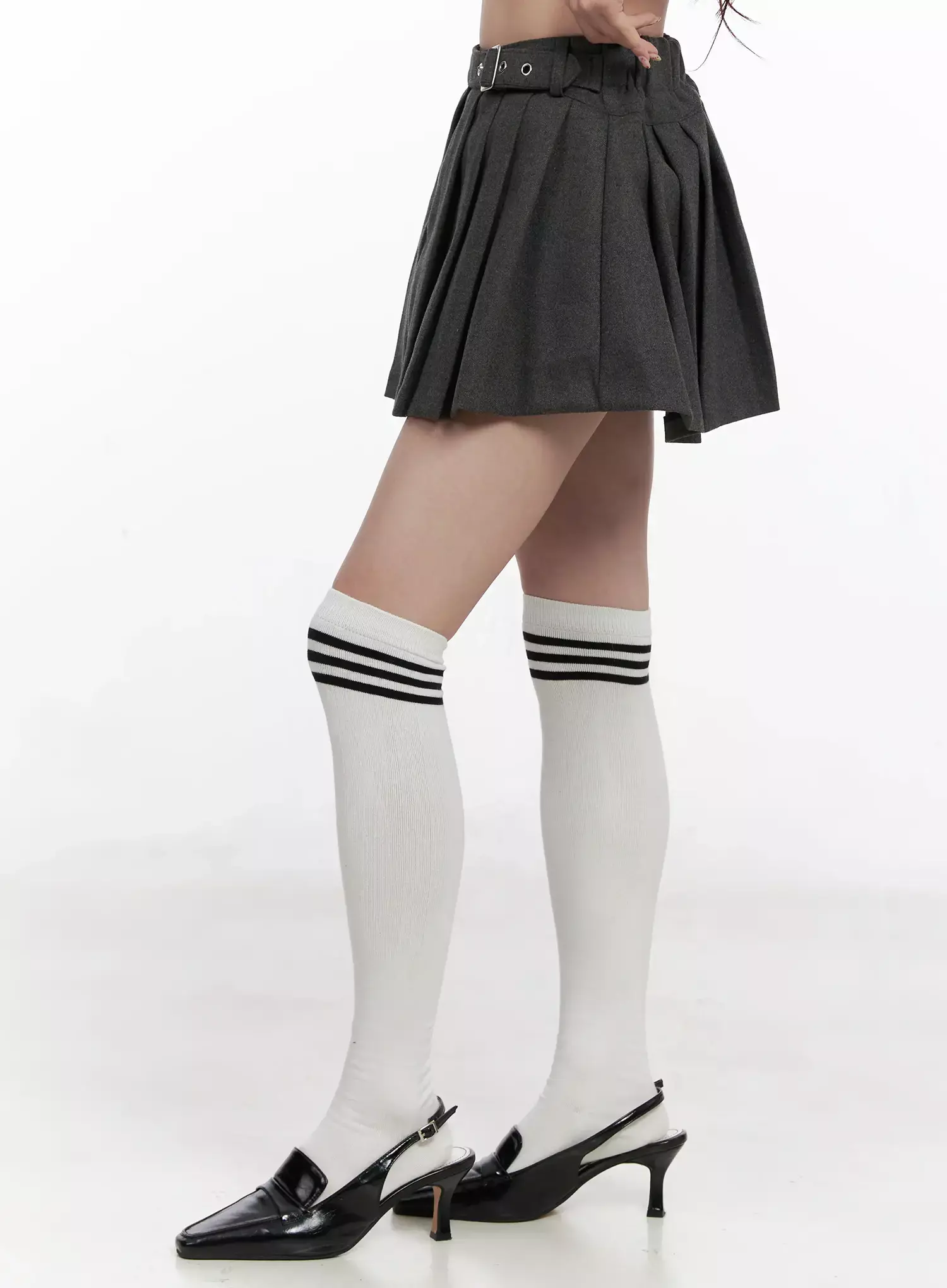 Chic Gray Pleated Mini Skirt IN514 - Image 10