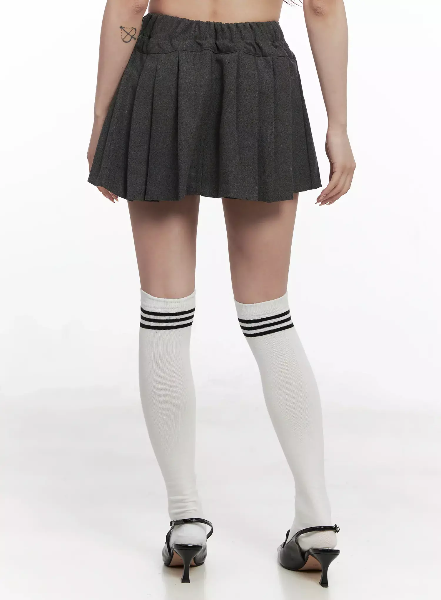 Chic Gray Pleated Mini Skirt IN514 - Image 11