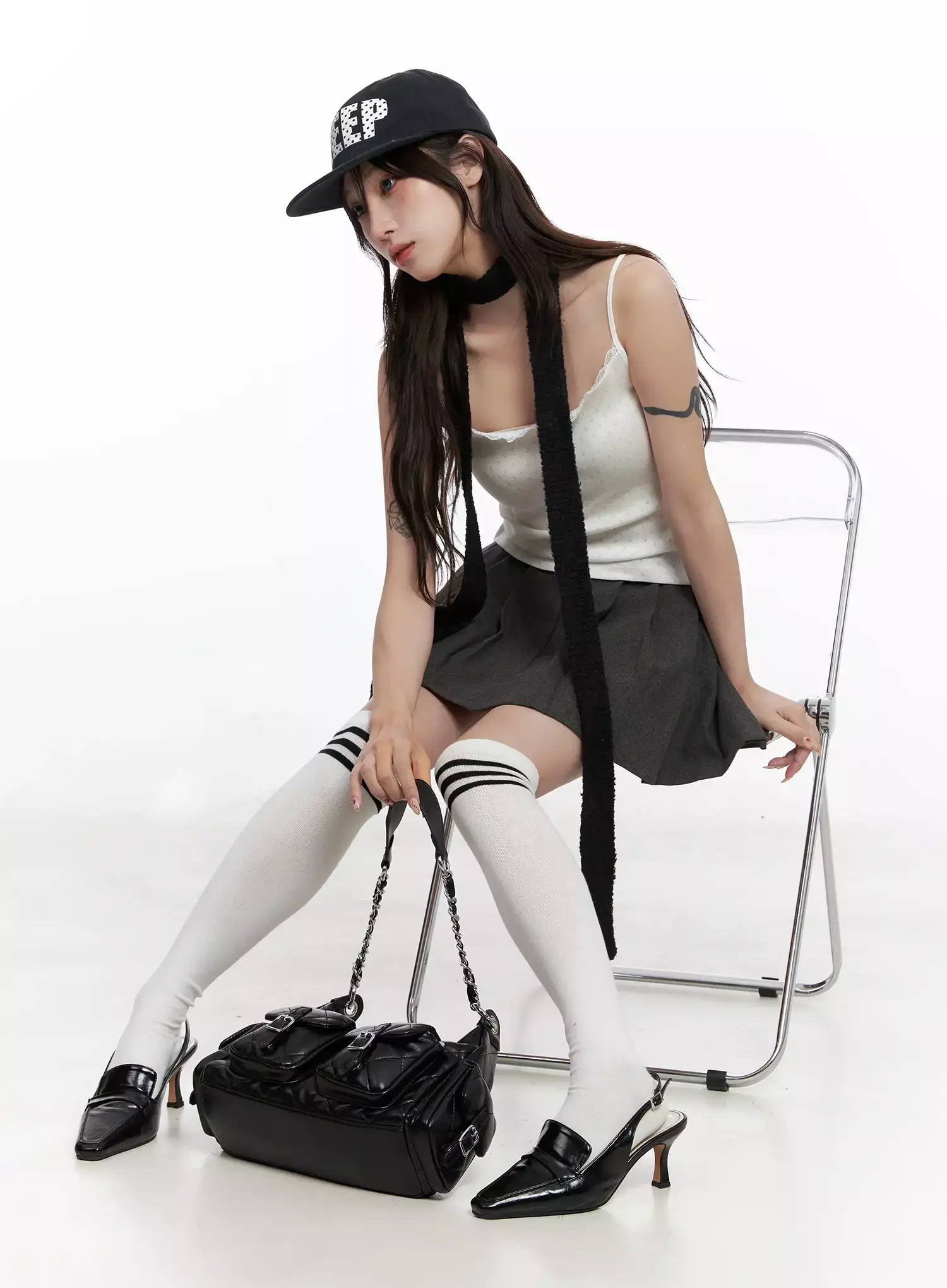 Chic Gray Pleated Mini Skirt IN514 - Image 13