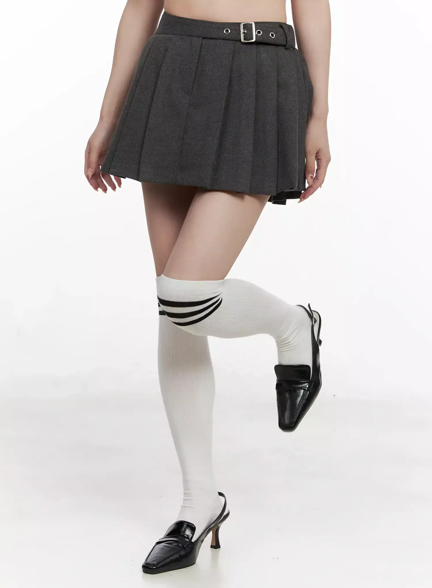 Chic Gray Pleated Mini Skirt IN514 - Image 9