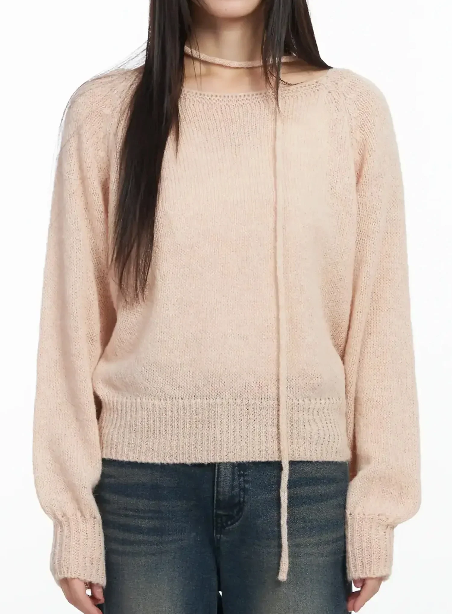 Chic Off-Shoulder Knit Sweater and Thin Scarf Set F517 - Image 6