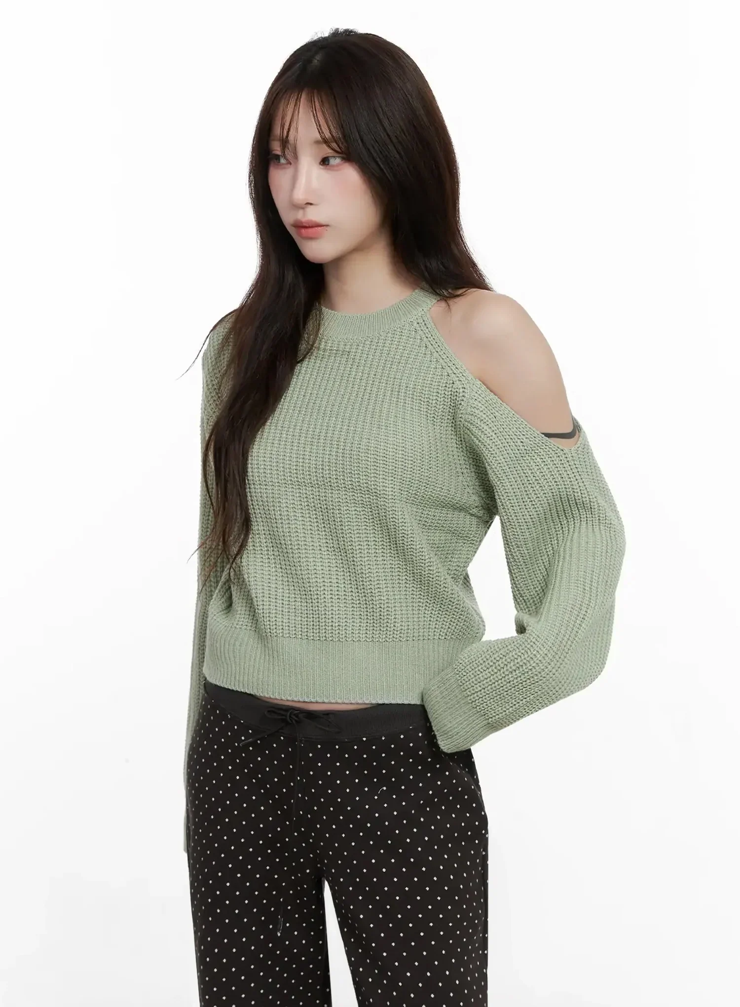 Chic Open Shoulder Knit Top IN514 - Image 12