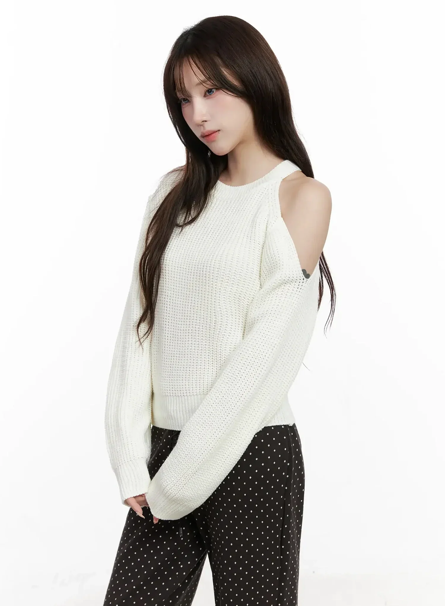 Chic Open Shoulder Knit Top IN514 - Image 6