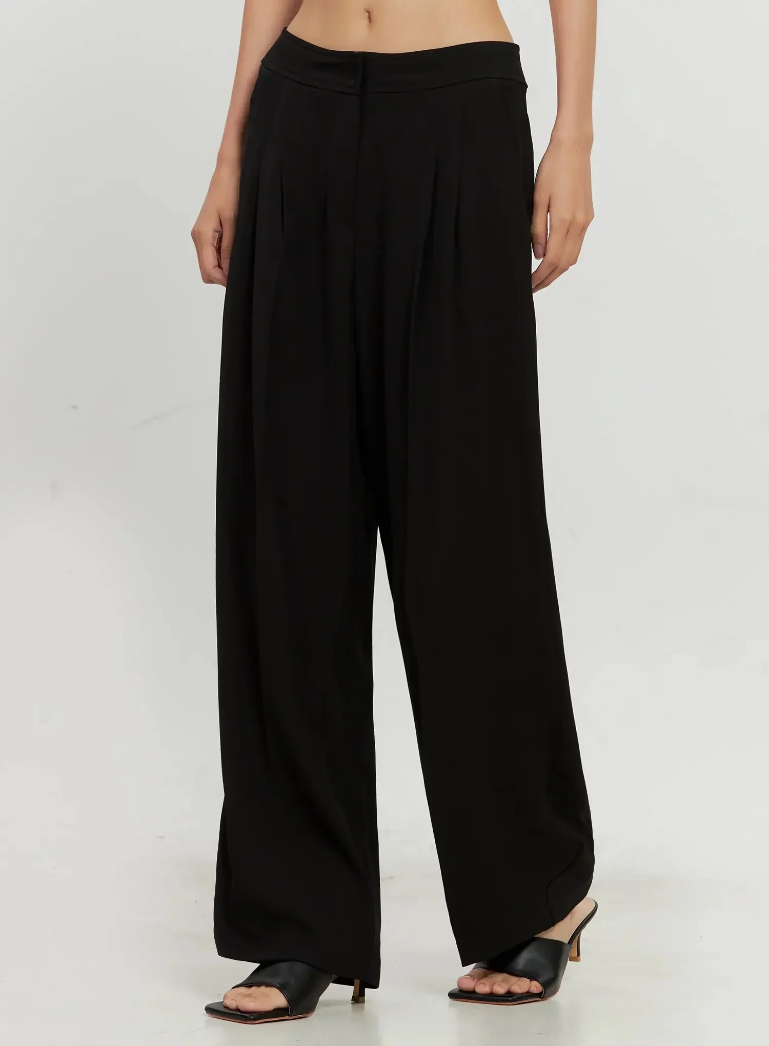 Chic Pintuck Wide-Leg Slacks IS516 - Image 11