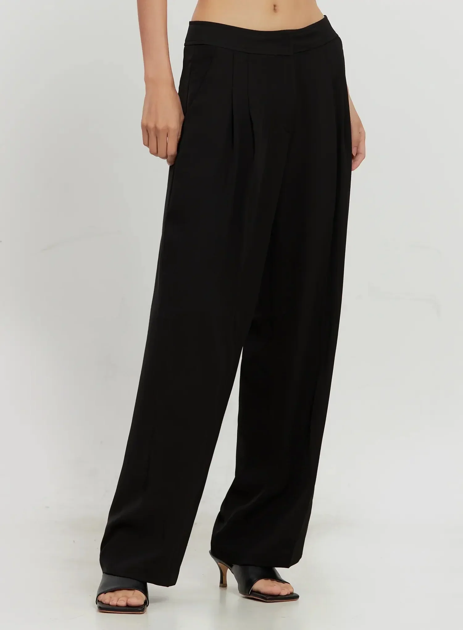 Chic Pintuck Wide-Leg Slacks IS516 - Image 2