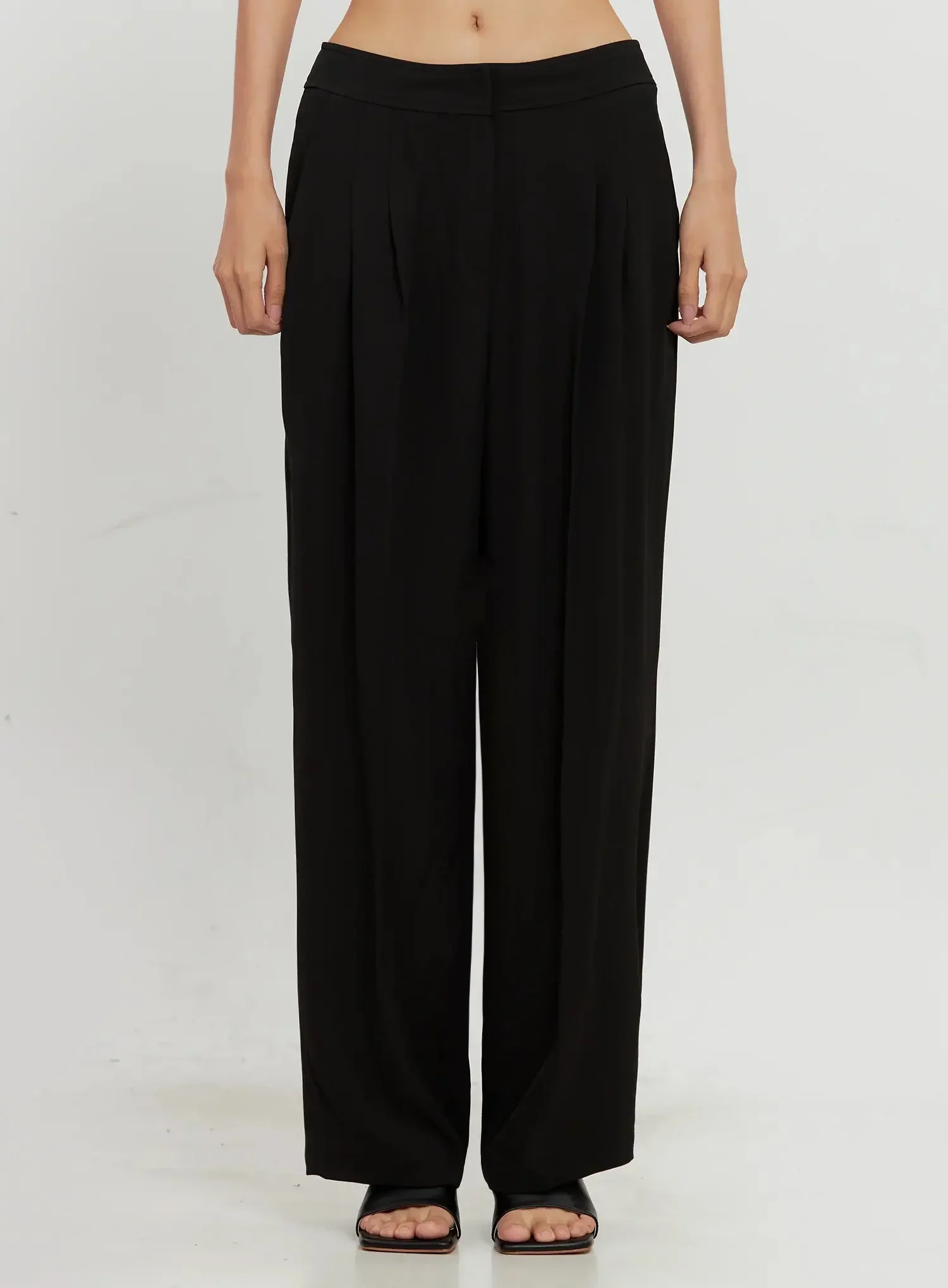 Chic Pintuck Wide-Leg Slacks IS516 - Image 5