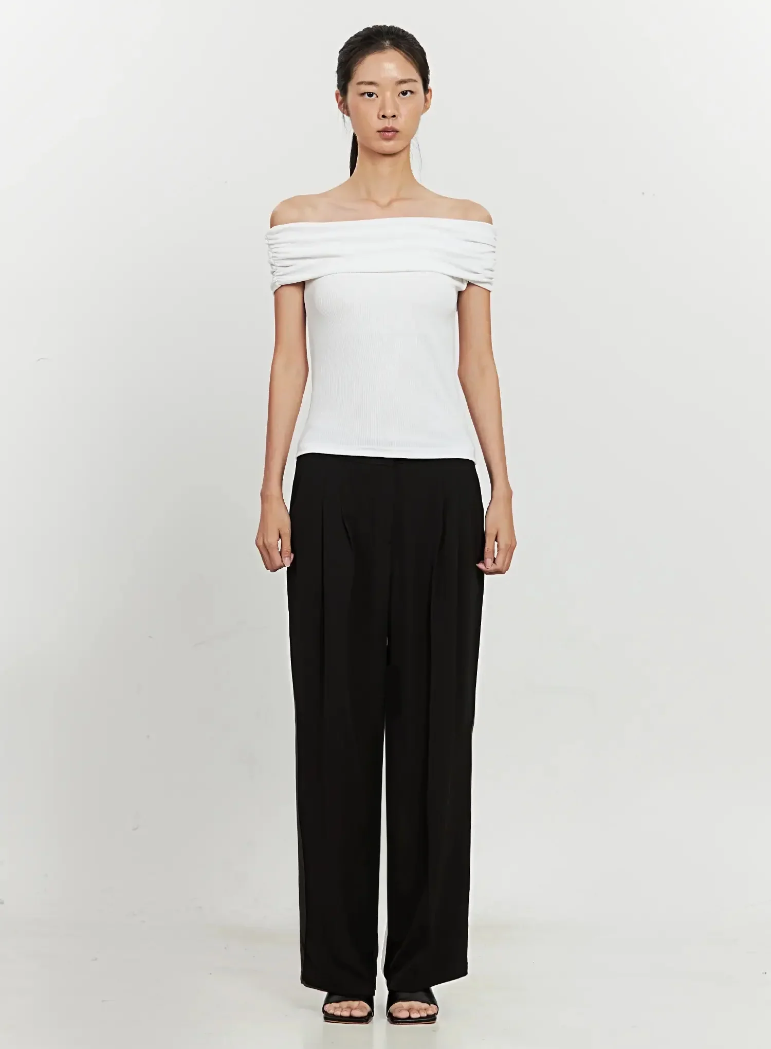 Chic Pintuck Wide-Leg Slacks IS516 - Image 6