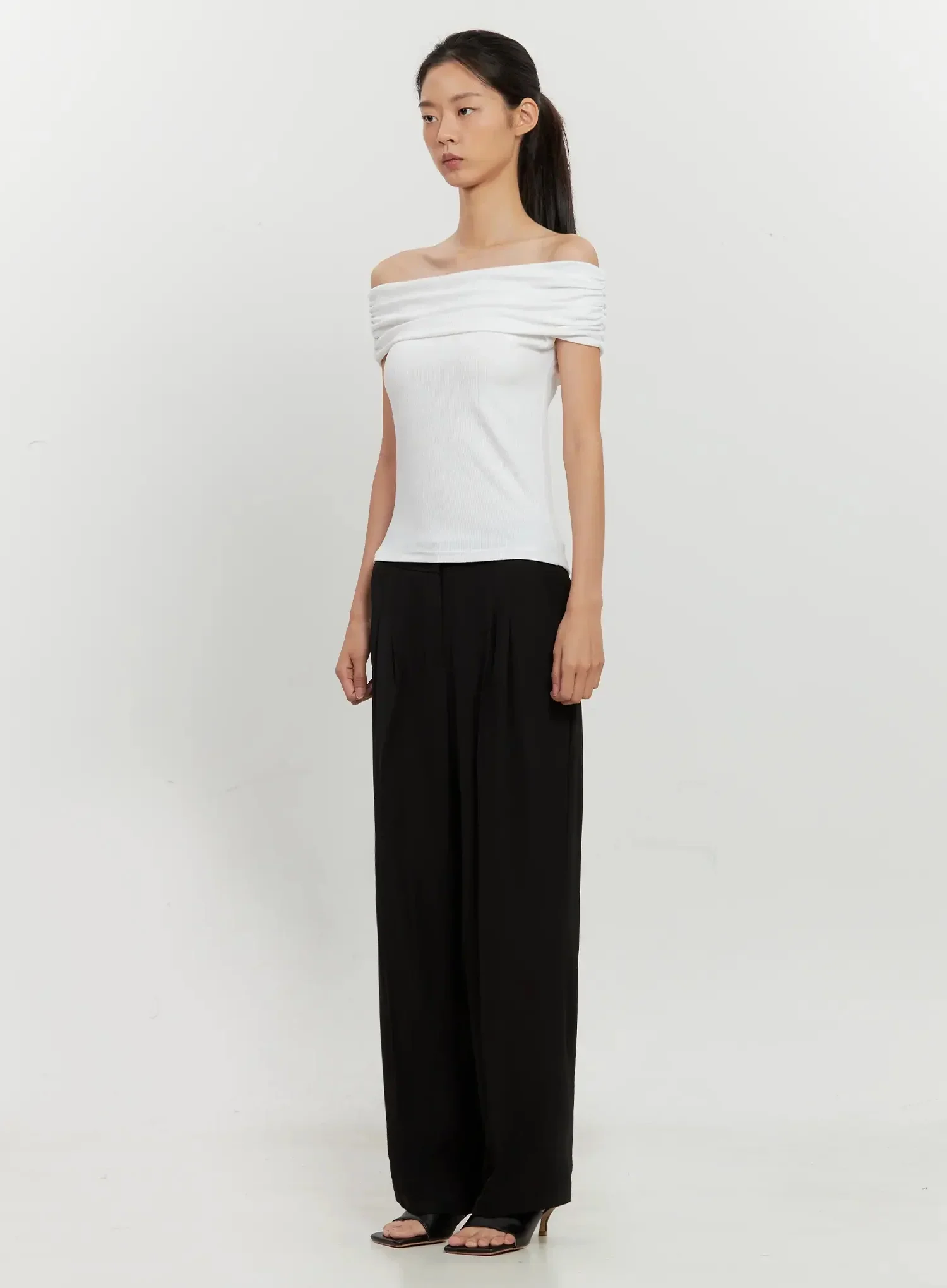 Chic Pintuck Wide-Leg Slacks IS516 - Image 7