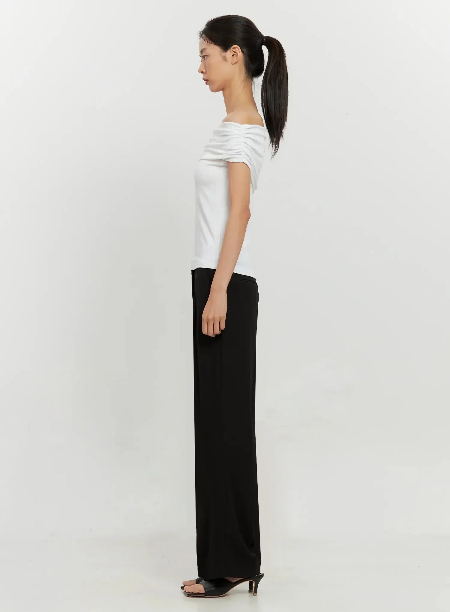 Chic Pintuck Wide-Leg Slacks IS516 - Image 8